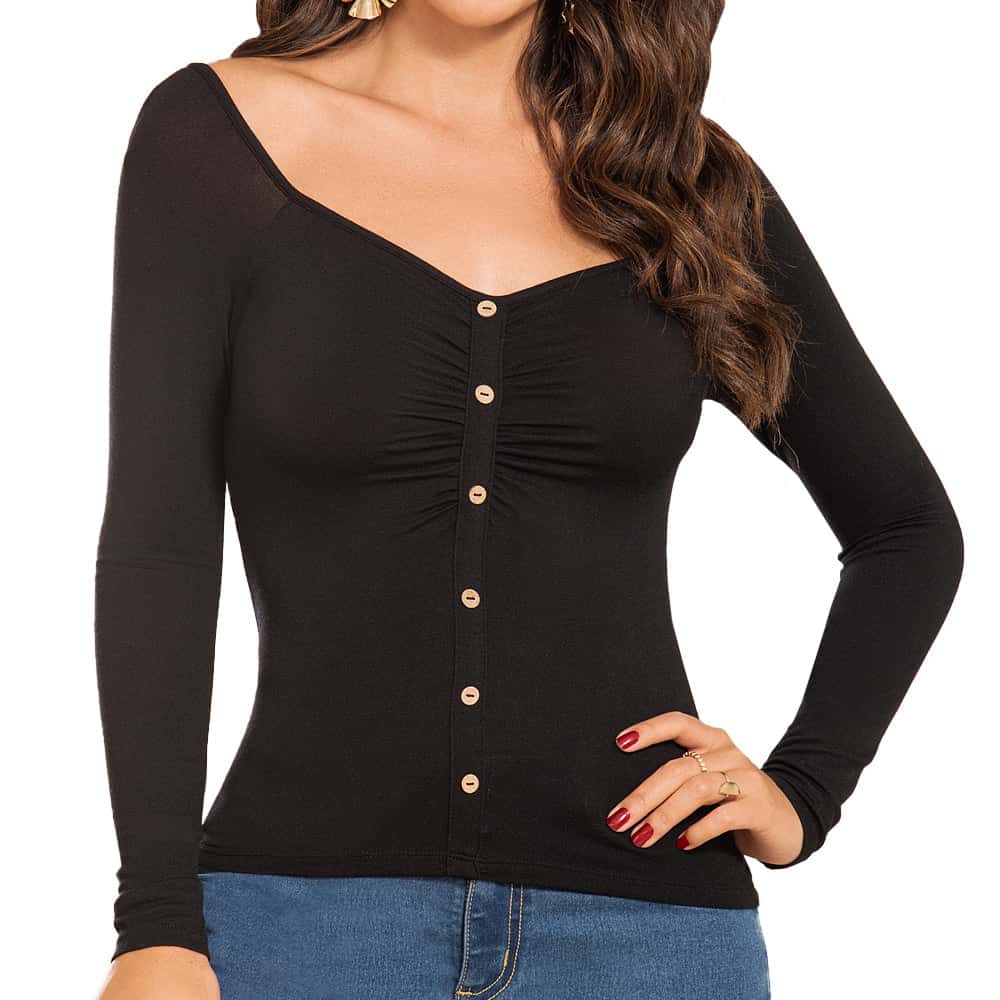 Blusa Kanny Negro Croydon para Mujer