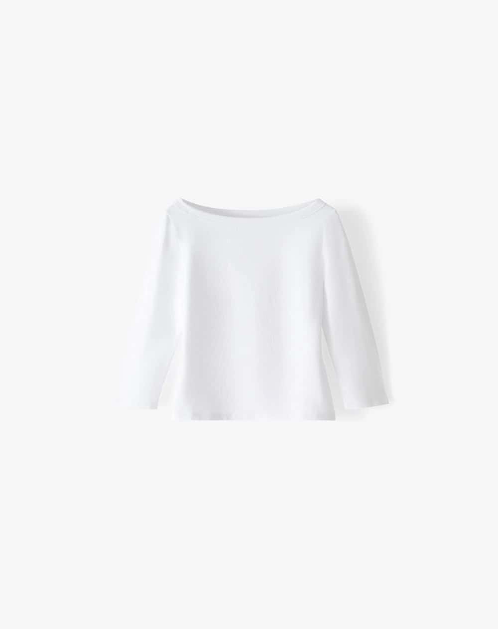 Camiseta manga 3/4 blanco mujer
