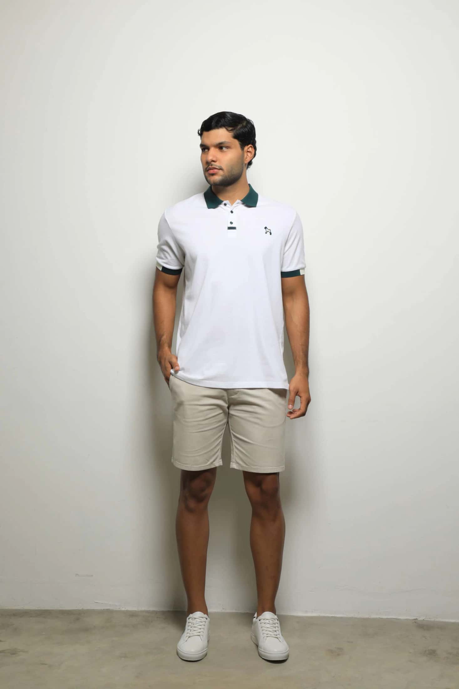 Polo Fashion Blanco/Cuello Verde