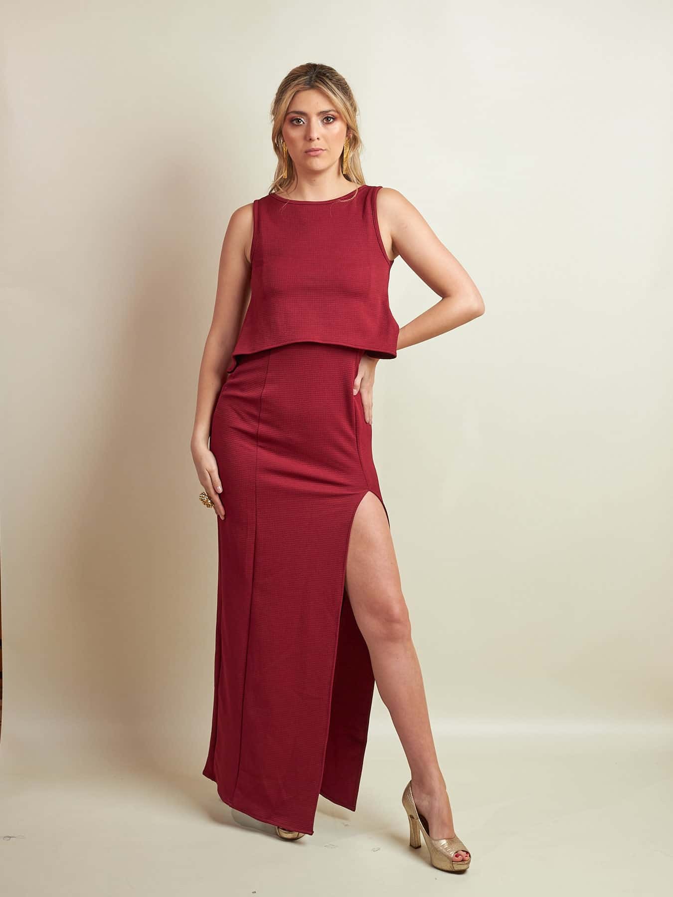 Vestido Isaura Vinotinto - miniatura 4