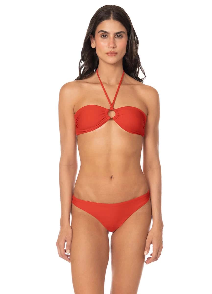 Maaji Red Jill Ring Bandeau Bikini Top