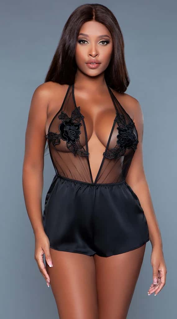 Body de Encaje con Transparencias BW-002143-NEG-M
