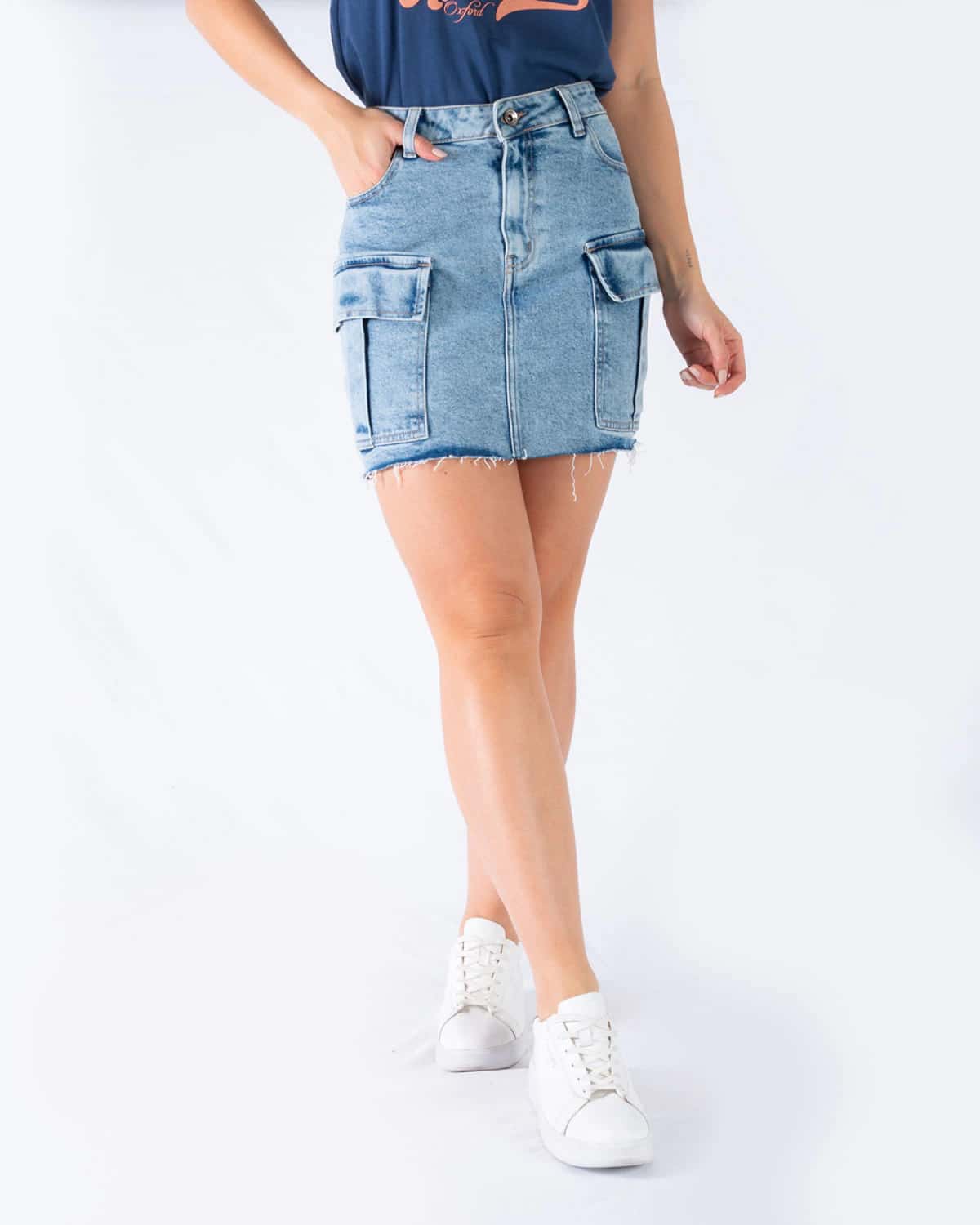 Falda en denim para mujer