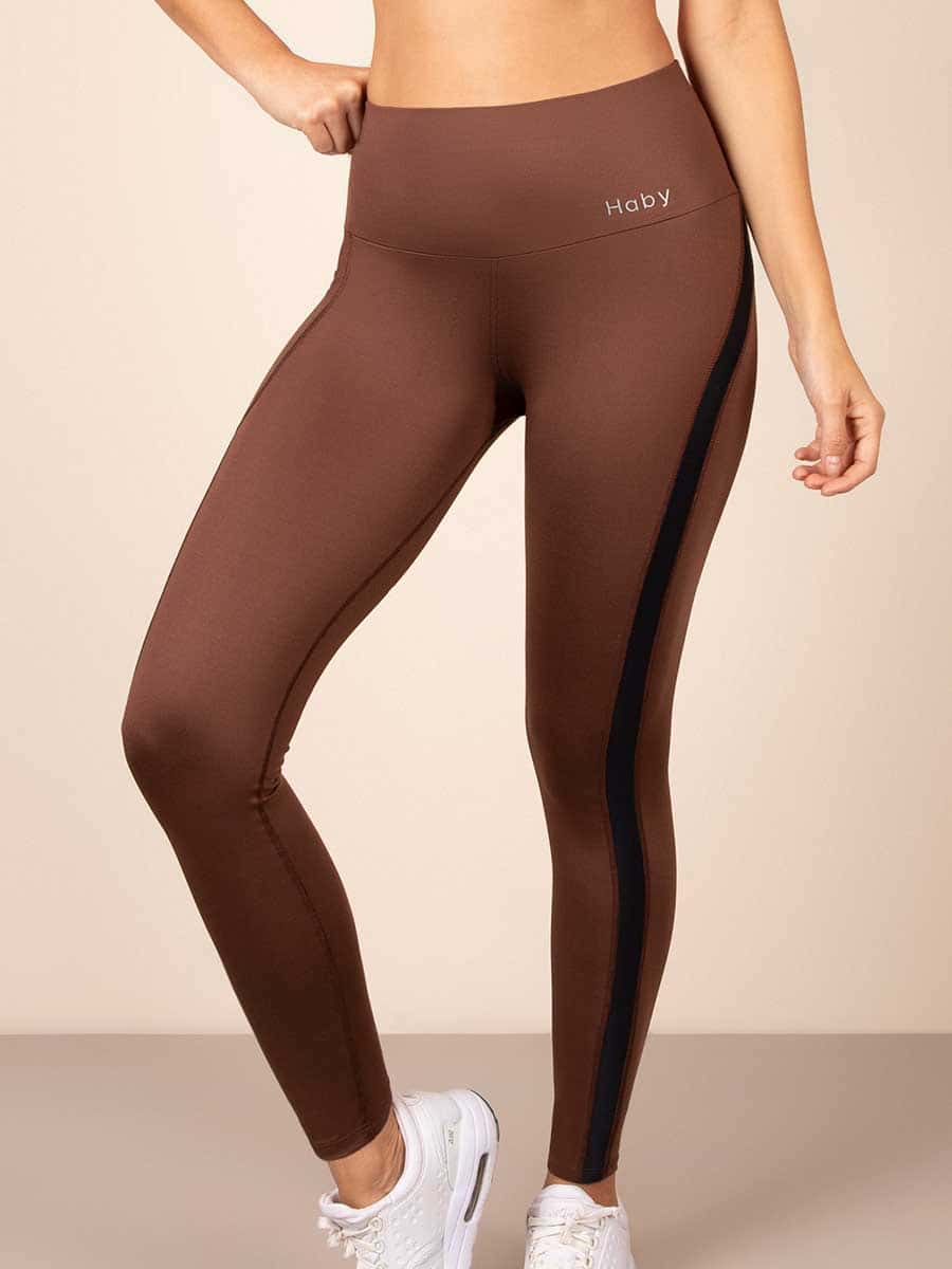 Leggins Deportivo Largo Color Café
