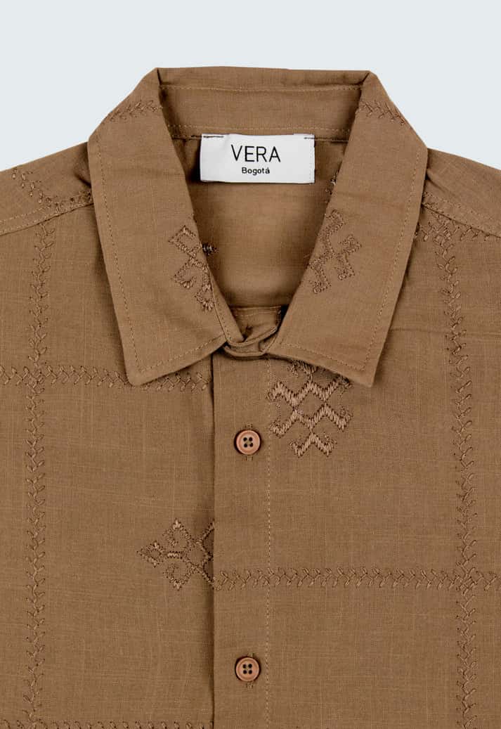 CAMISA SAKO MARRÓN - miniatura 5