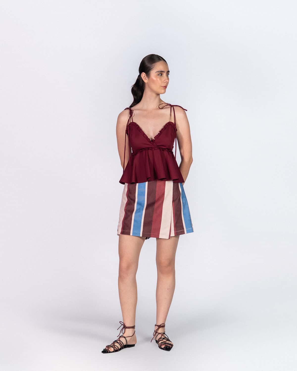 Falda Short Block Vino - miniatura 2