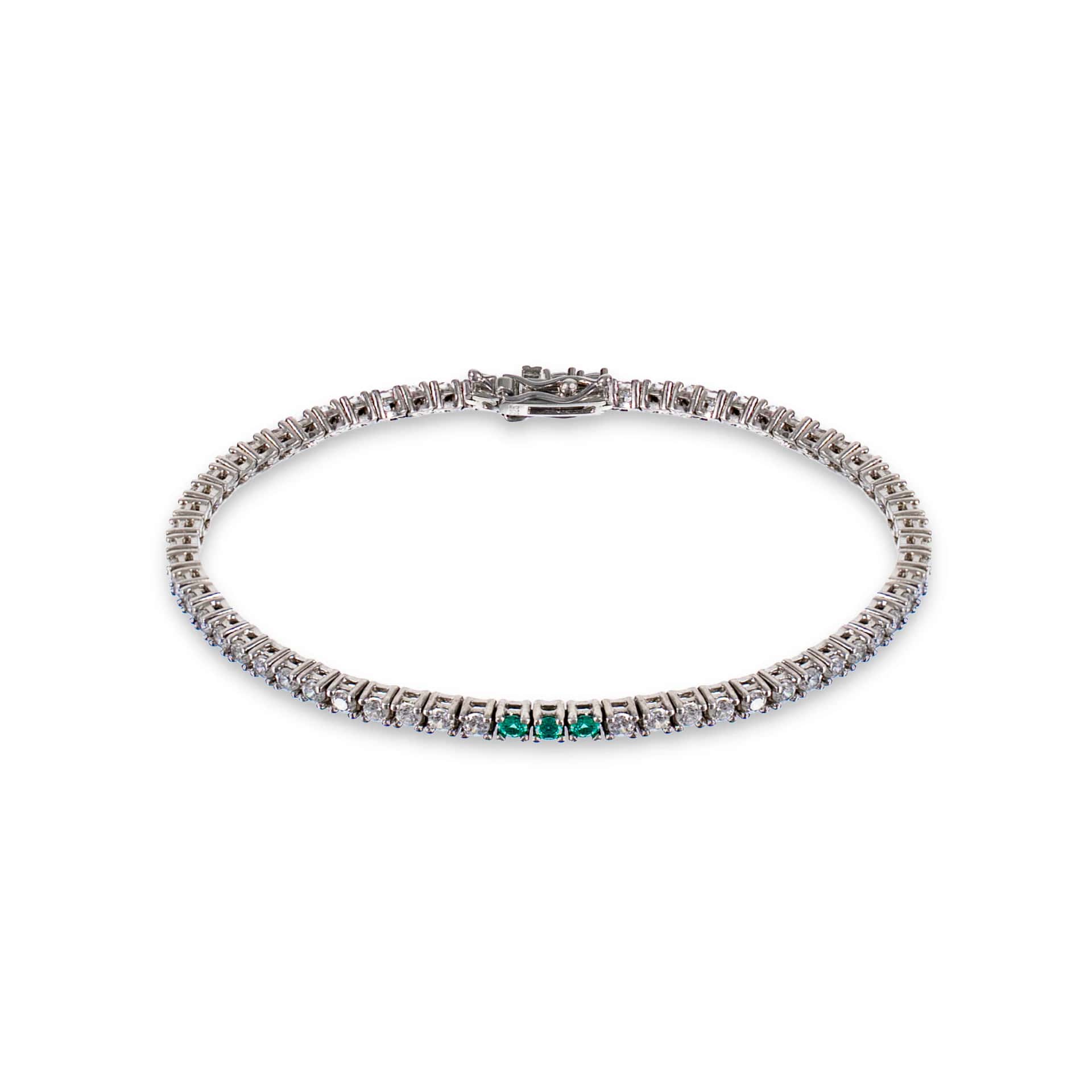 THE TRACE THREE | PULSERA EN PLATA 925 CON TRES ESMERALDAS - miniatura 3