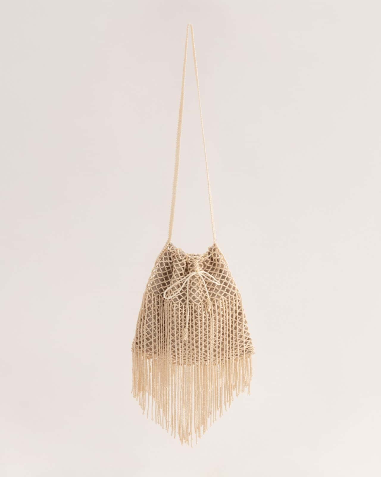 The fringe Bag (M) Ivory