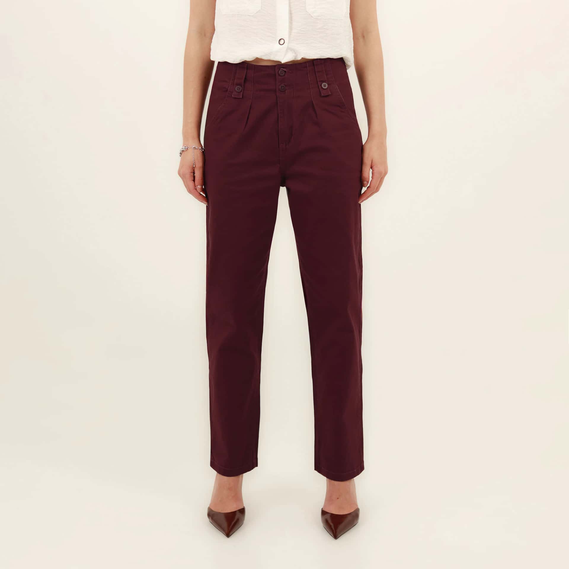 Pantalón baggy bota recta con prenses - miniatura 5