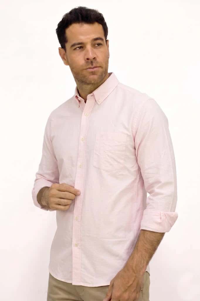 CAMISA MANGA LARGA ROSA PARA HOMBRE - miniatura 2