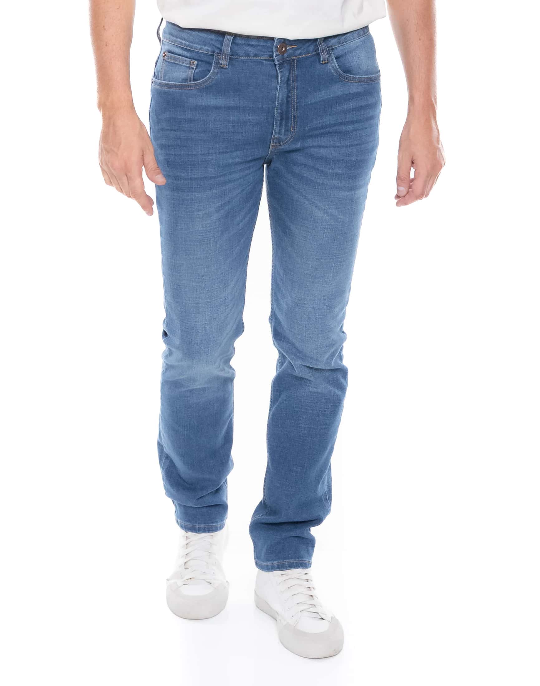 Jeans Slim Fit Tiro Medio Denim Indigo