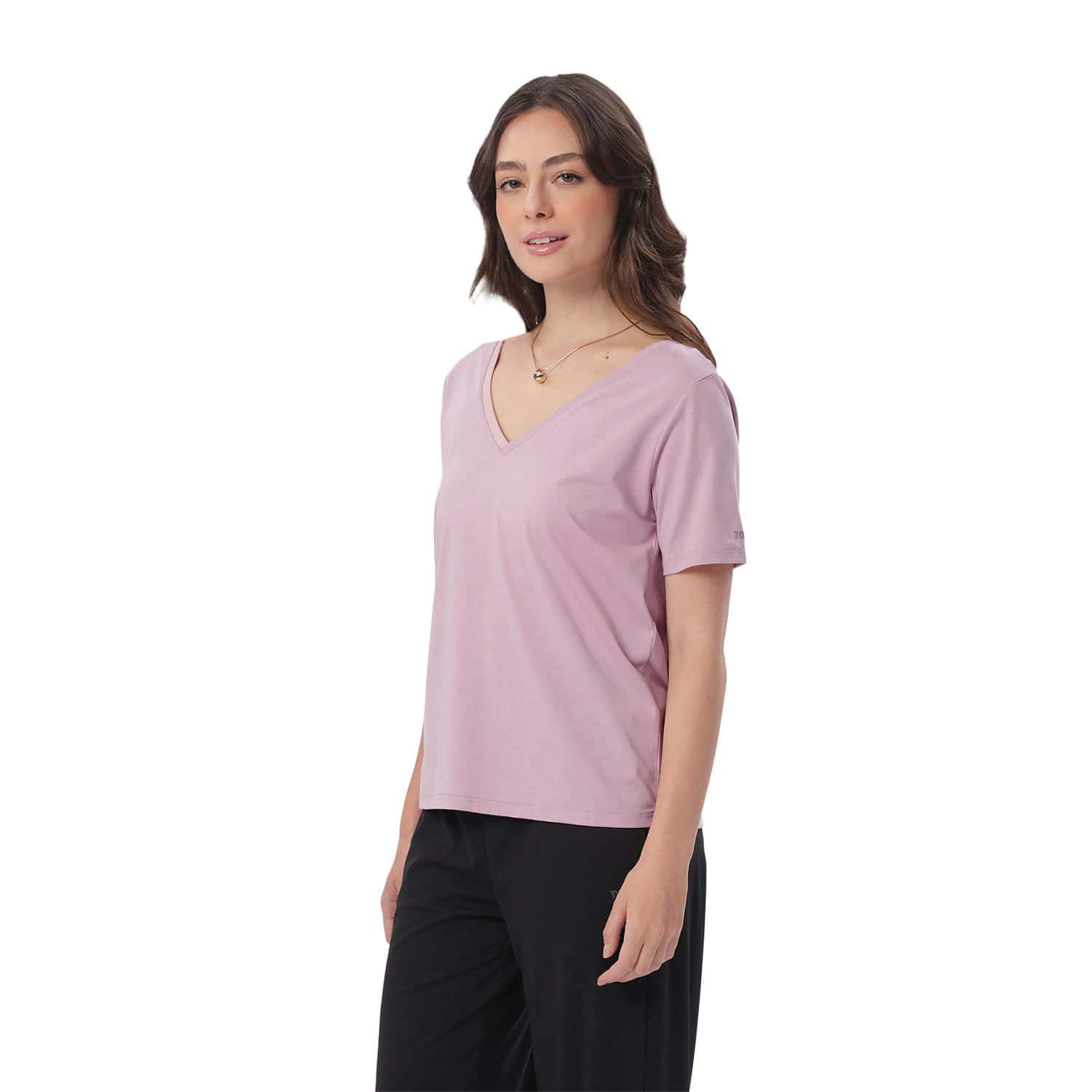 Camisa para Mujer Unicolor Viny Manga Corta Rosada