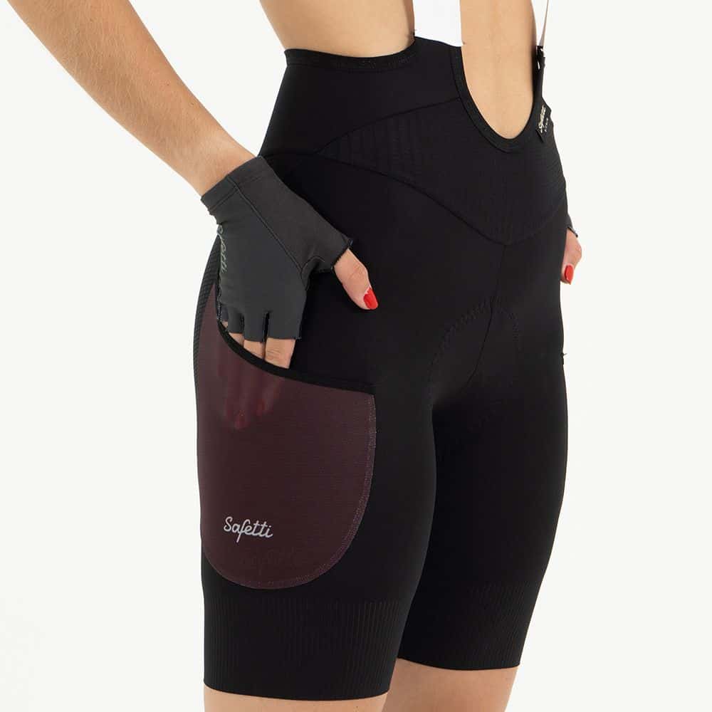 PANTALONETA CICLISMO CON CARGADERAS EVANS CARGO VINO PARA MUJER - miniatura 4