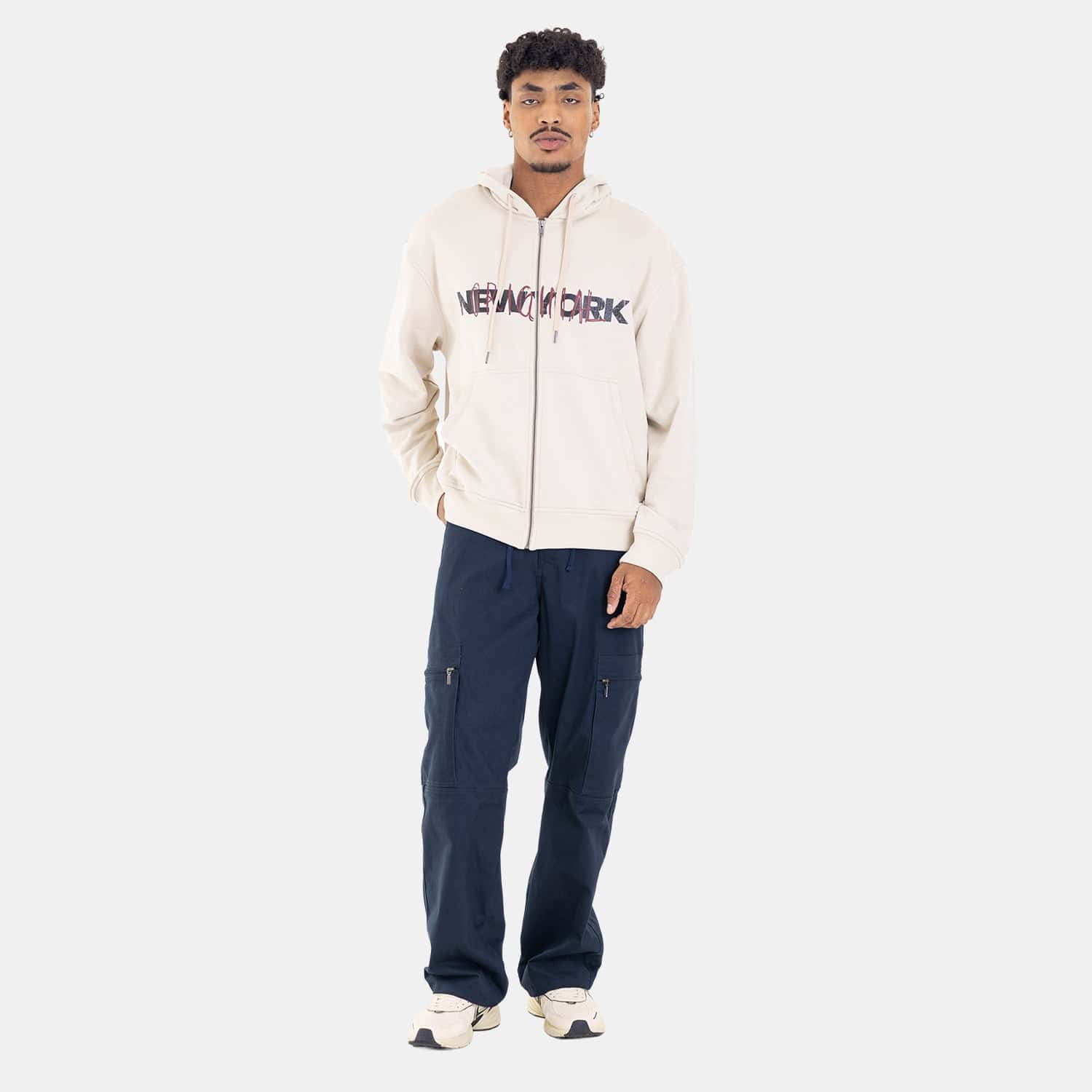 Zip Hoodie Regular Fit Beige - miniatura 4