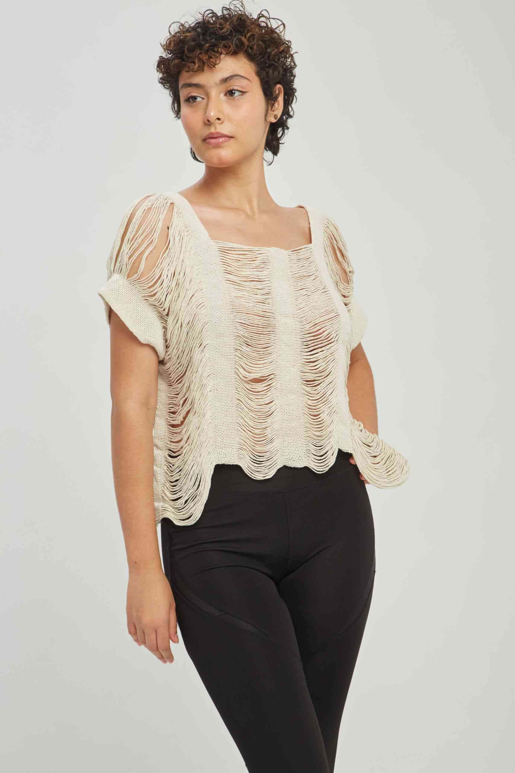 Camisa Entrehilos Cruda