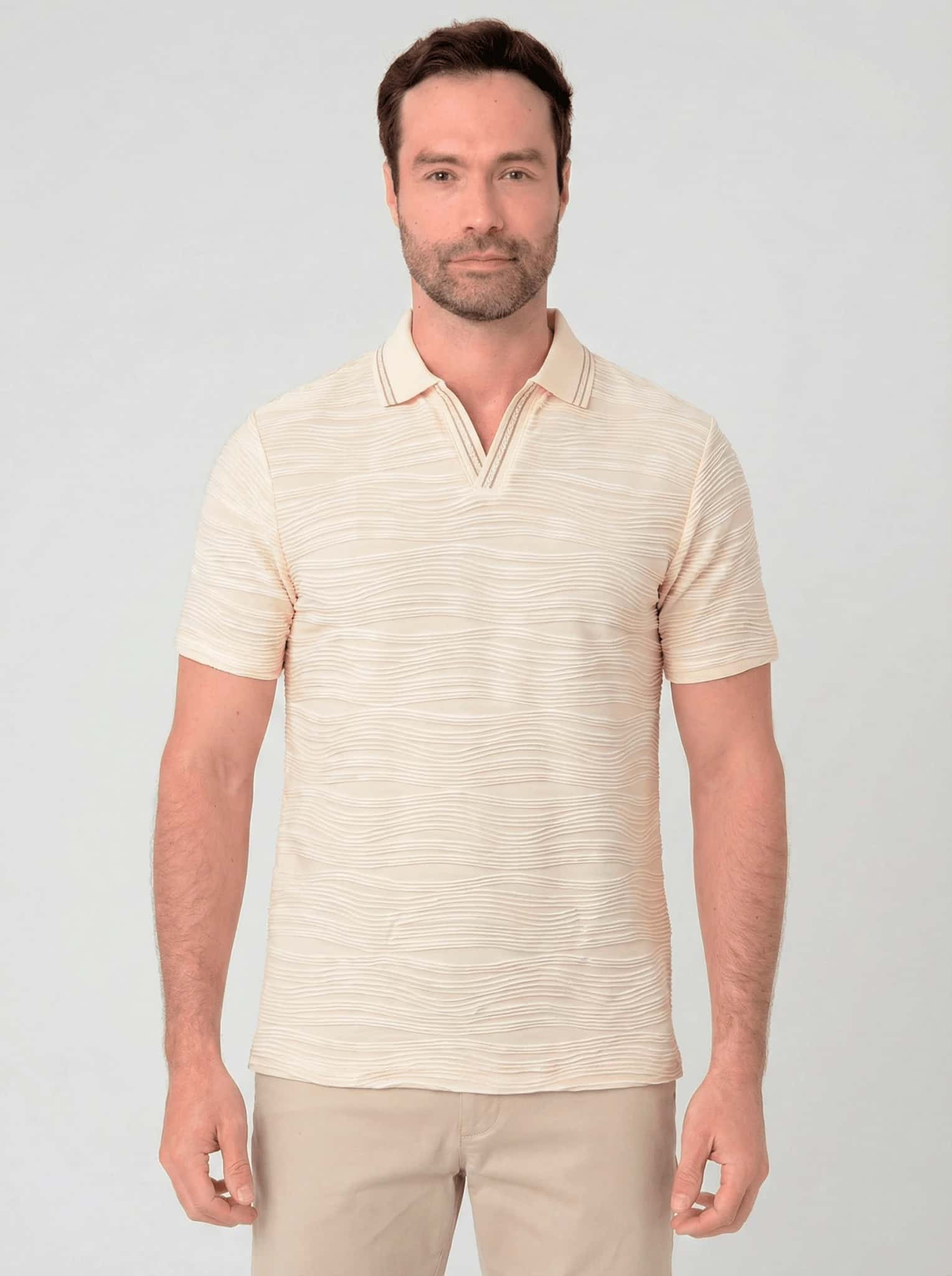 Camiseta polo con textura para hombre Jon Sonen 020324006