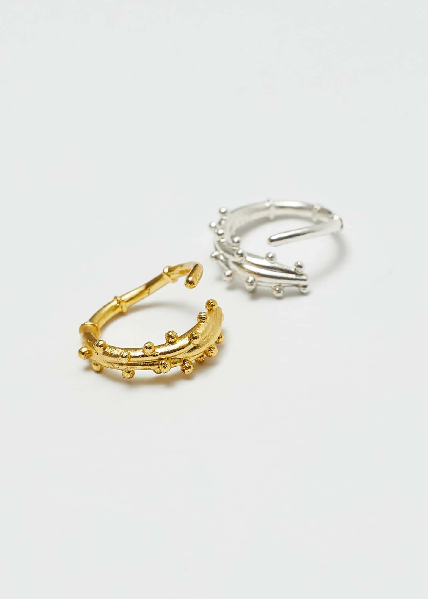 Set de anillos Estambre dorado y plata
