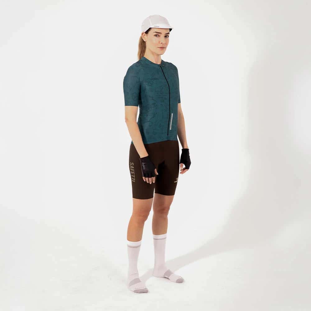 CAMISA CICLISMO MANGA CORTA CLASSIC PARTS ESMERALDA PARA MUJER - miniatura 1