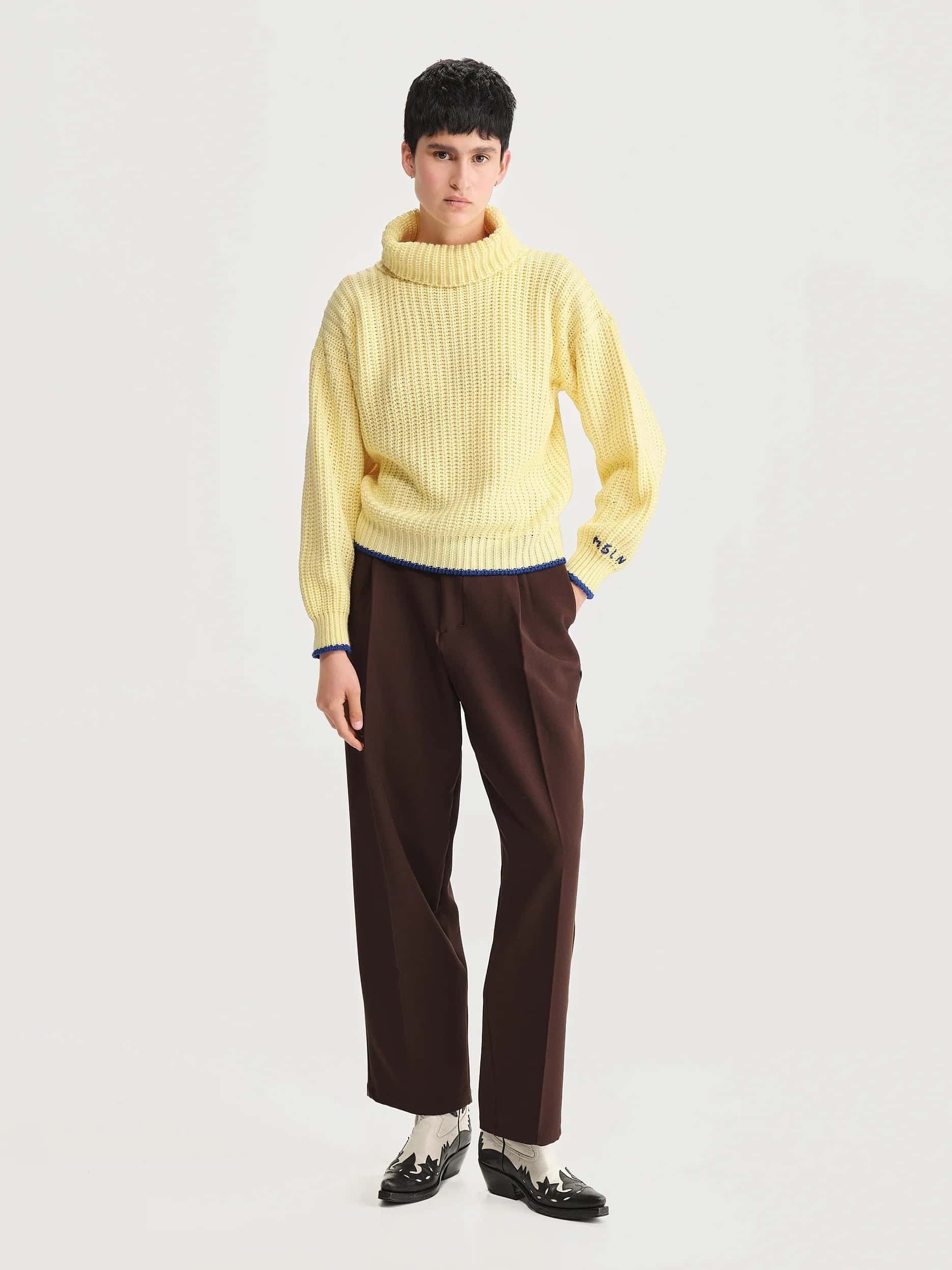 Saco Cuello Tortuga Inglés Amarillo/azul Mujer