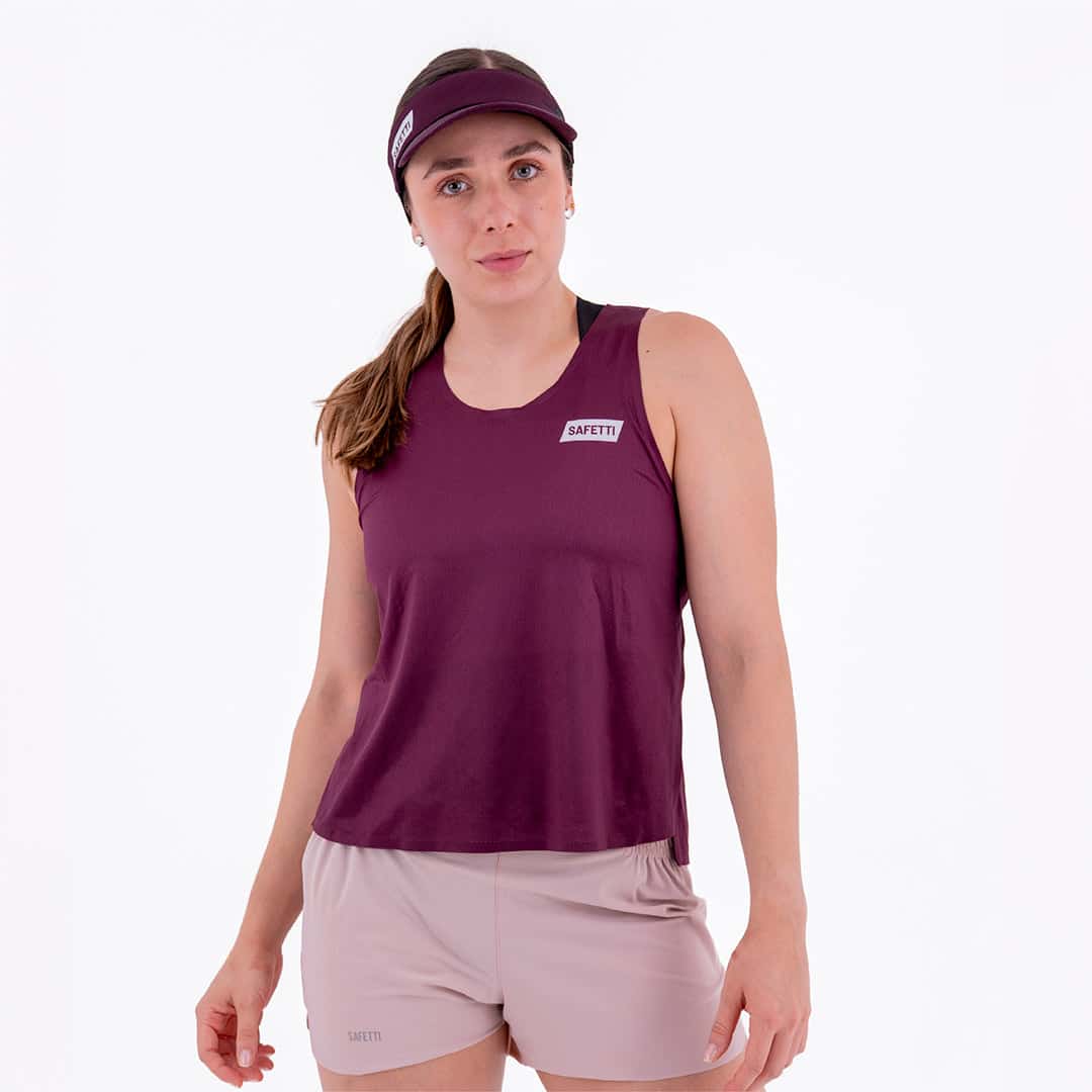 CAMISETA RUNNING MANGA SISA LEVIT CIRUELA PARA MUJER