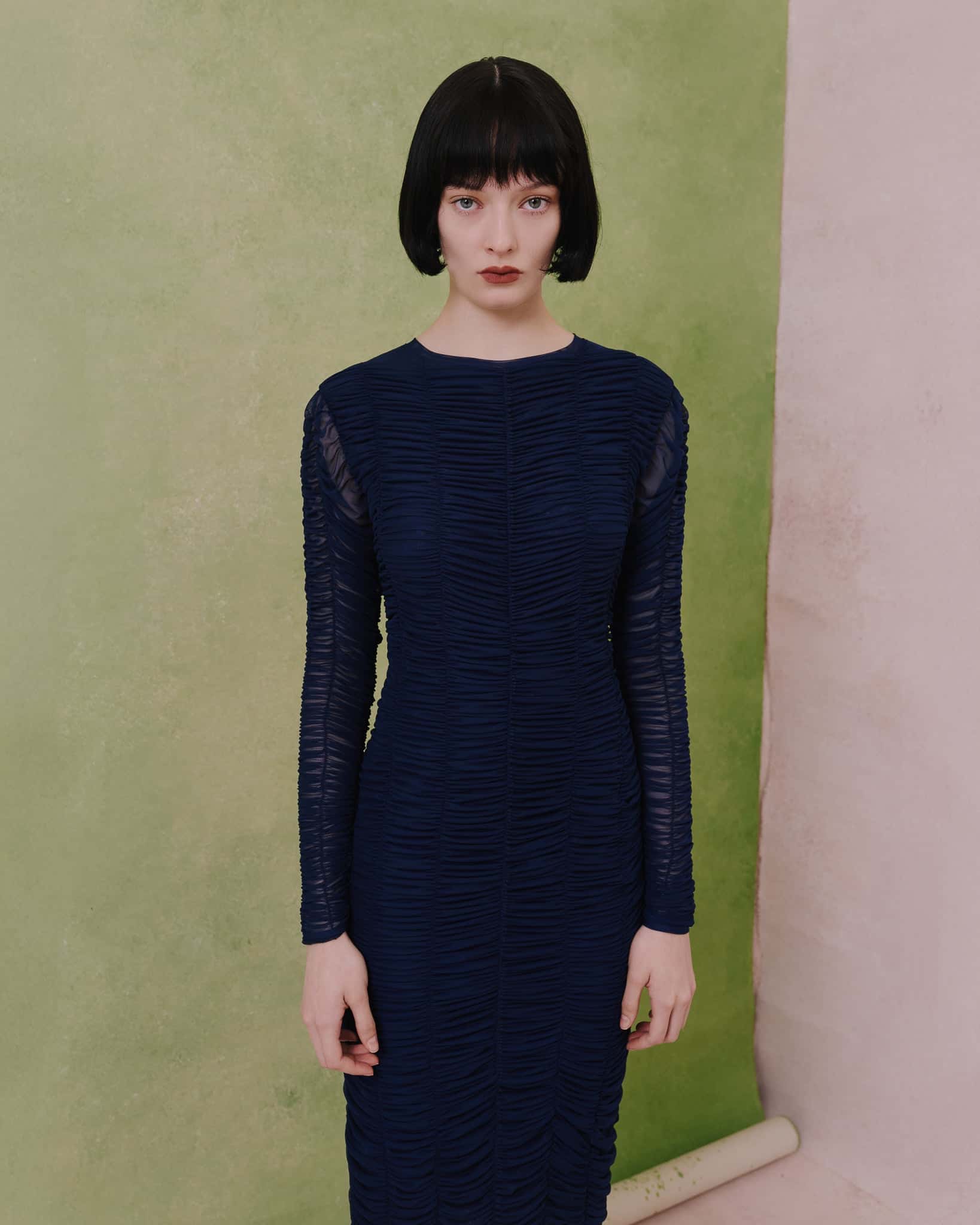 Ruched Tulle Midi Dress - miniatura 2