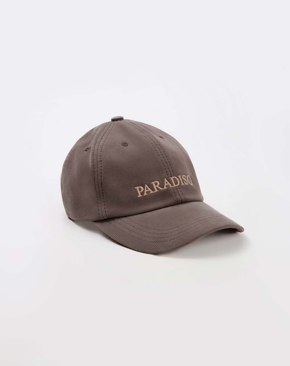 Gorra bordada café unisex mujer
