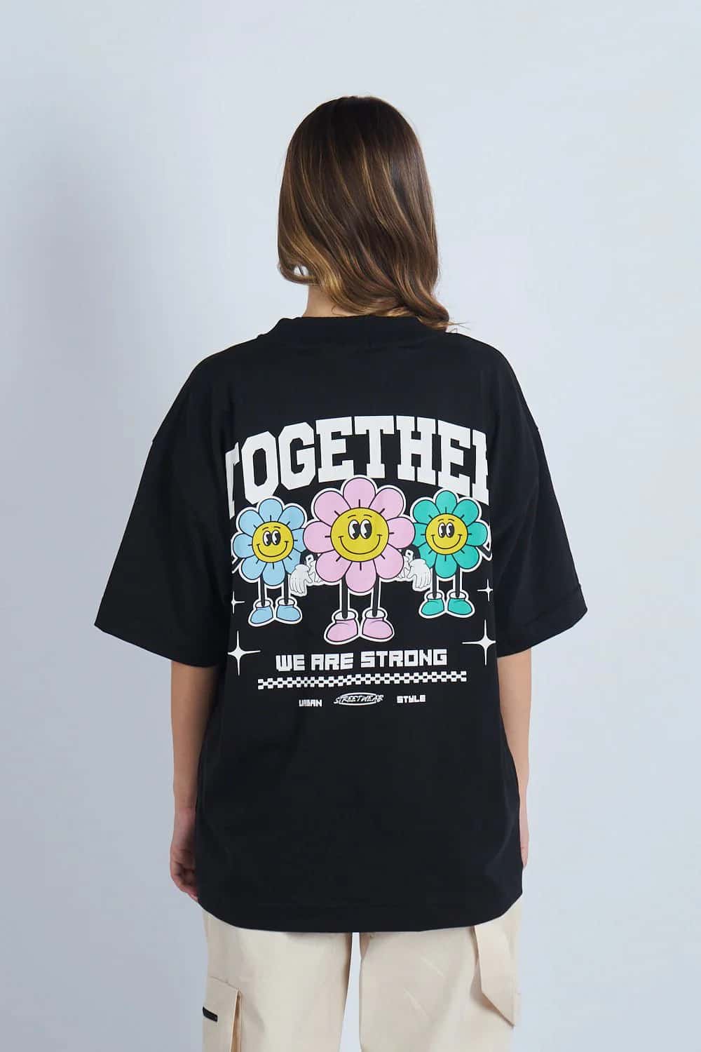 Camiseta oversize estampado Together Negro | DROP 03 |