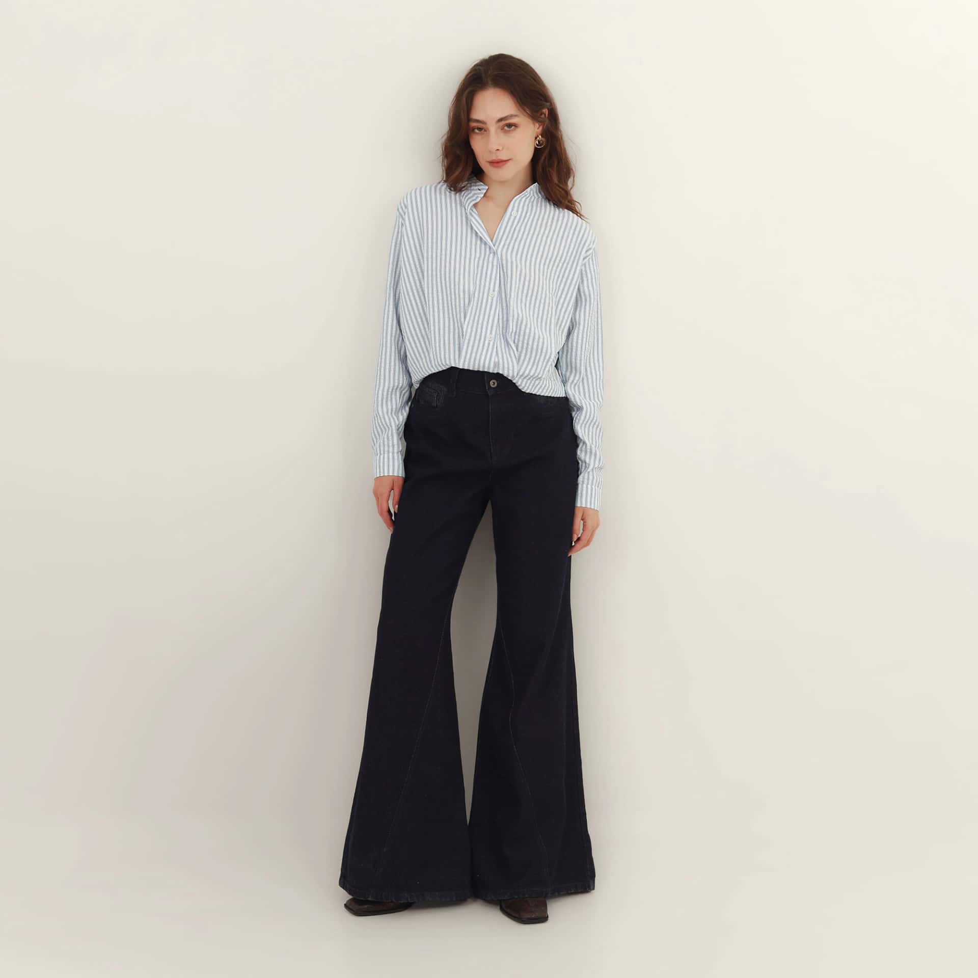 Blusa Cuello Camisero Manga Larga - miniatura 3