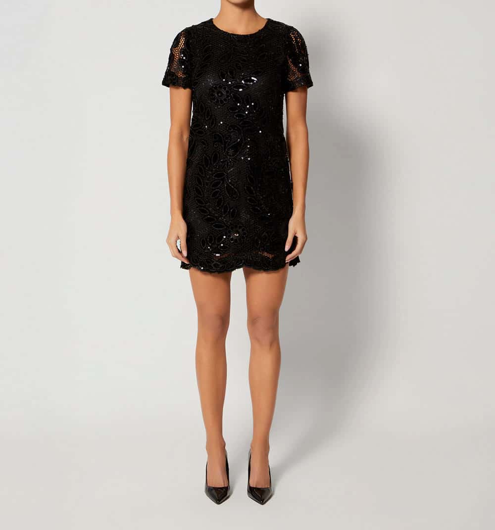 Vestido talego corto lentejuelas