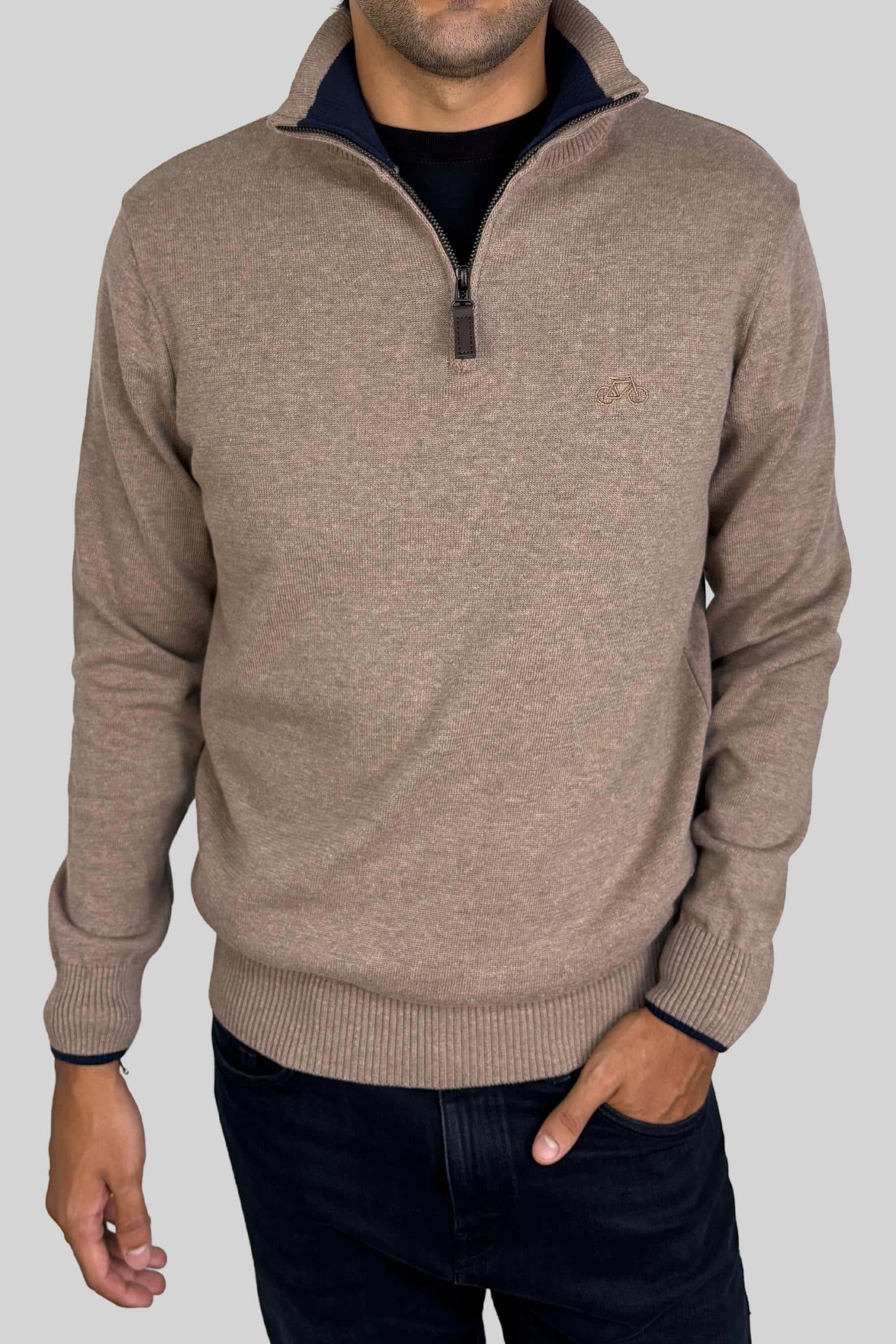 SACO HALF ZIP BEIGE