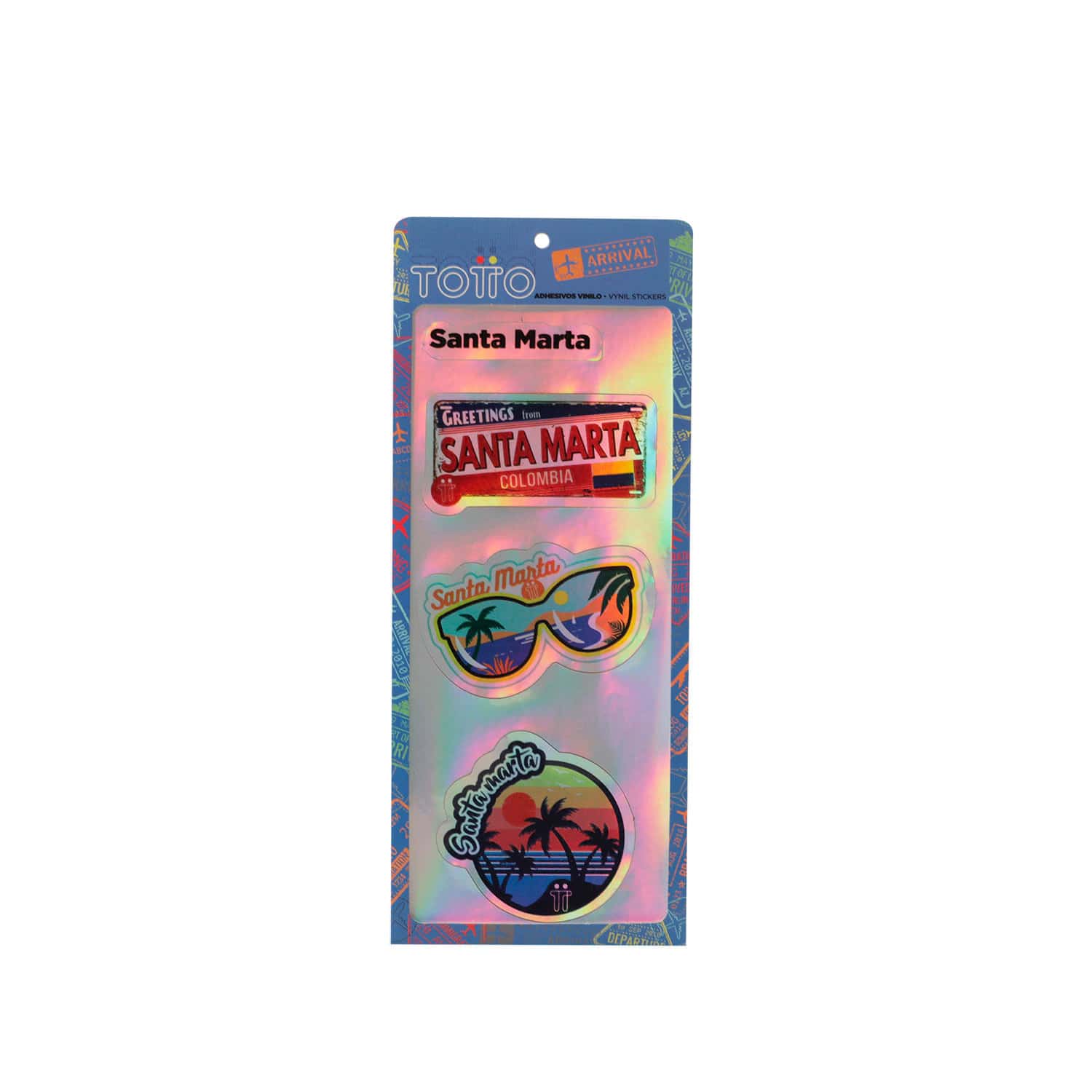 Stickers Metalizados para Maleta de Viaje Santa Marta - Colombia