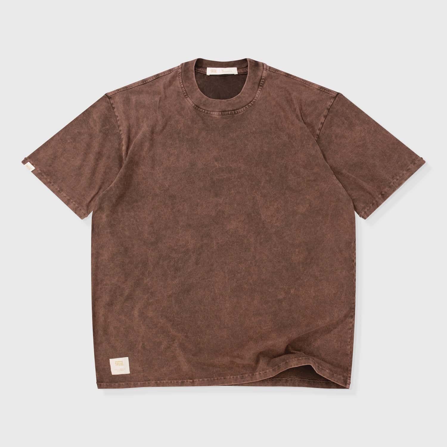 Oversized Washed T- Shirt - Brown
