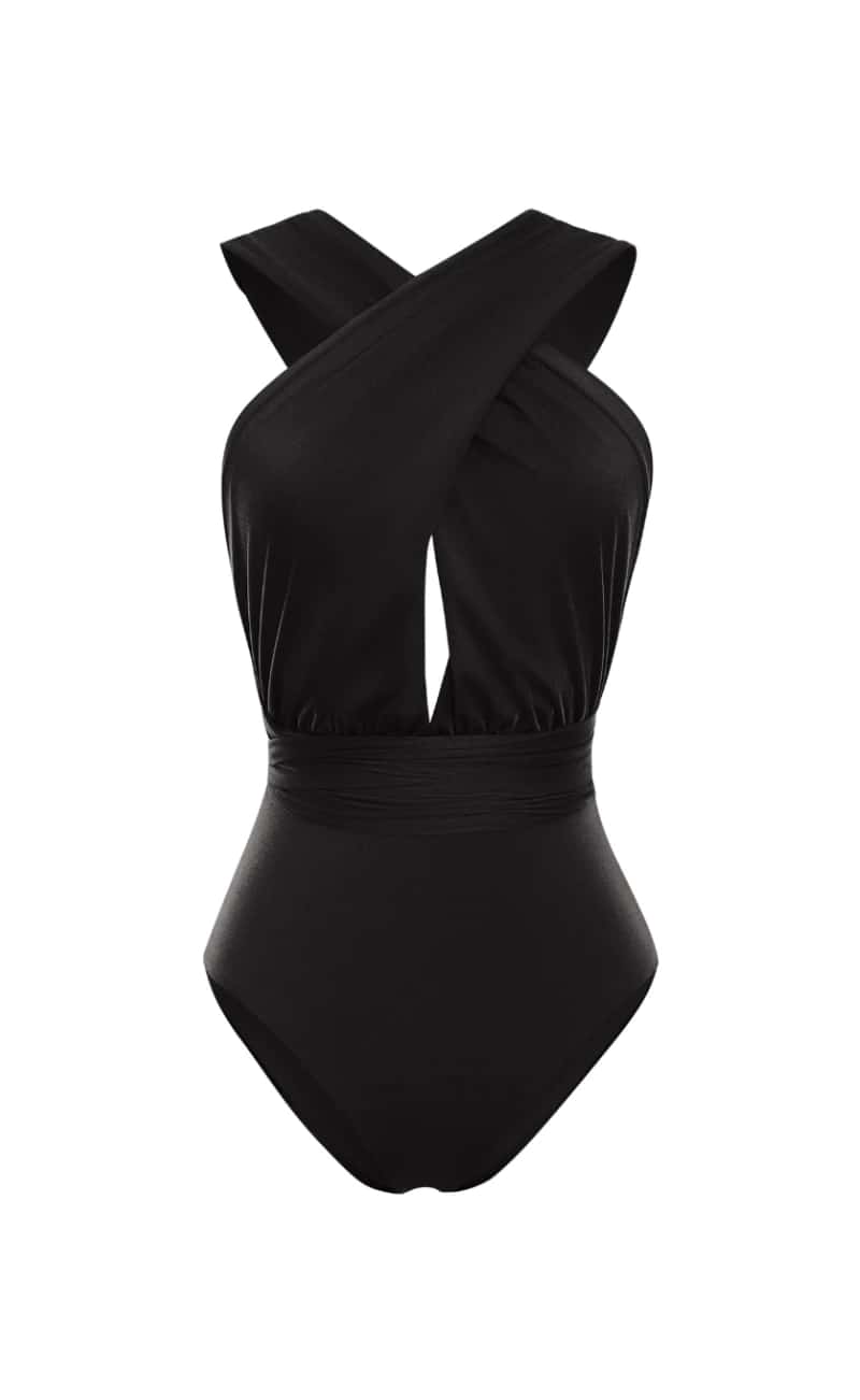 VESTIDO DE BAÑO ENTERO MULTIFORMAS PRISMA NEGRO