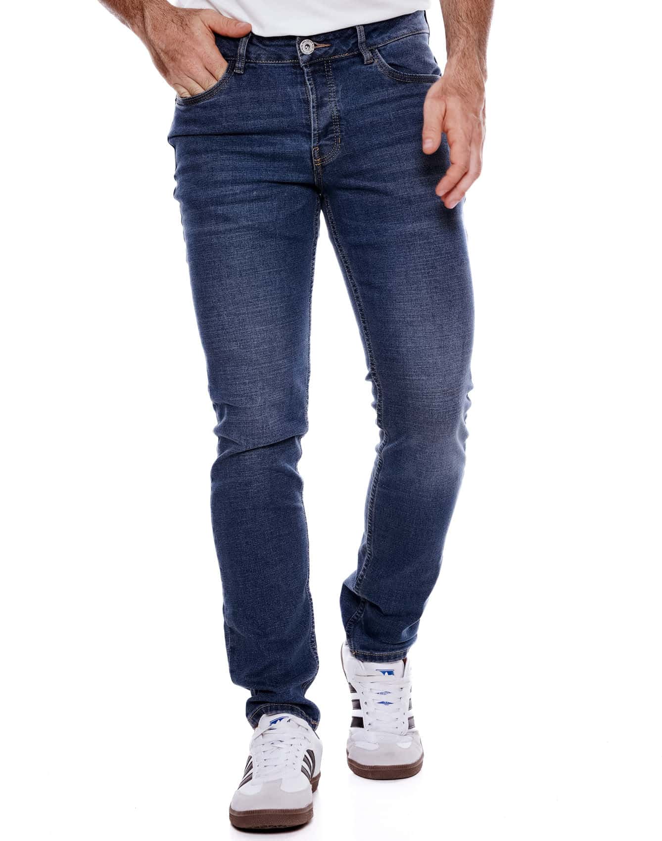 Brixton Slim Fit Jeans Tono Oscuro Con Desgastes