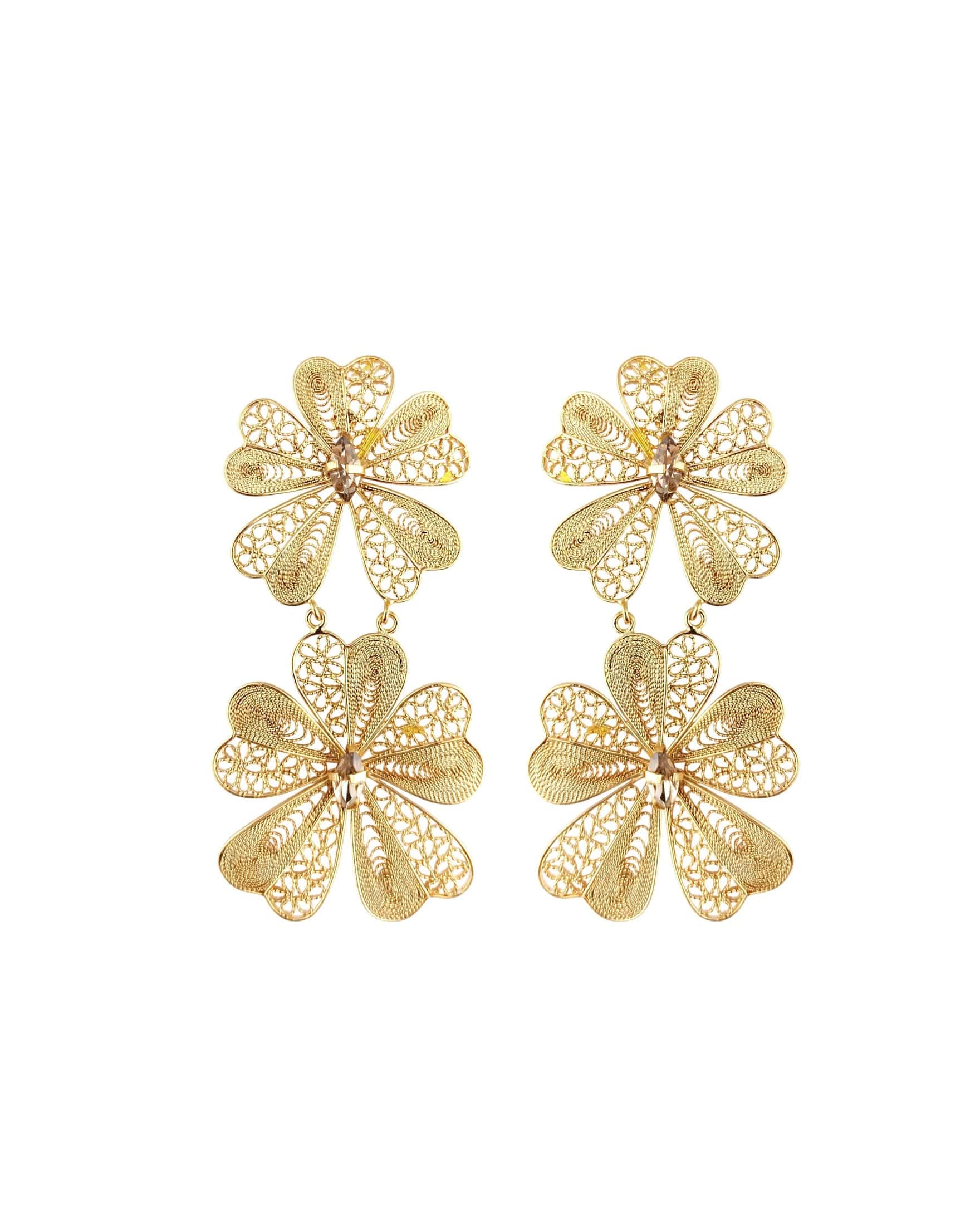 Aretes doble flor Chiara