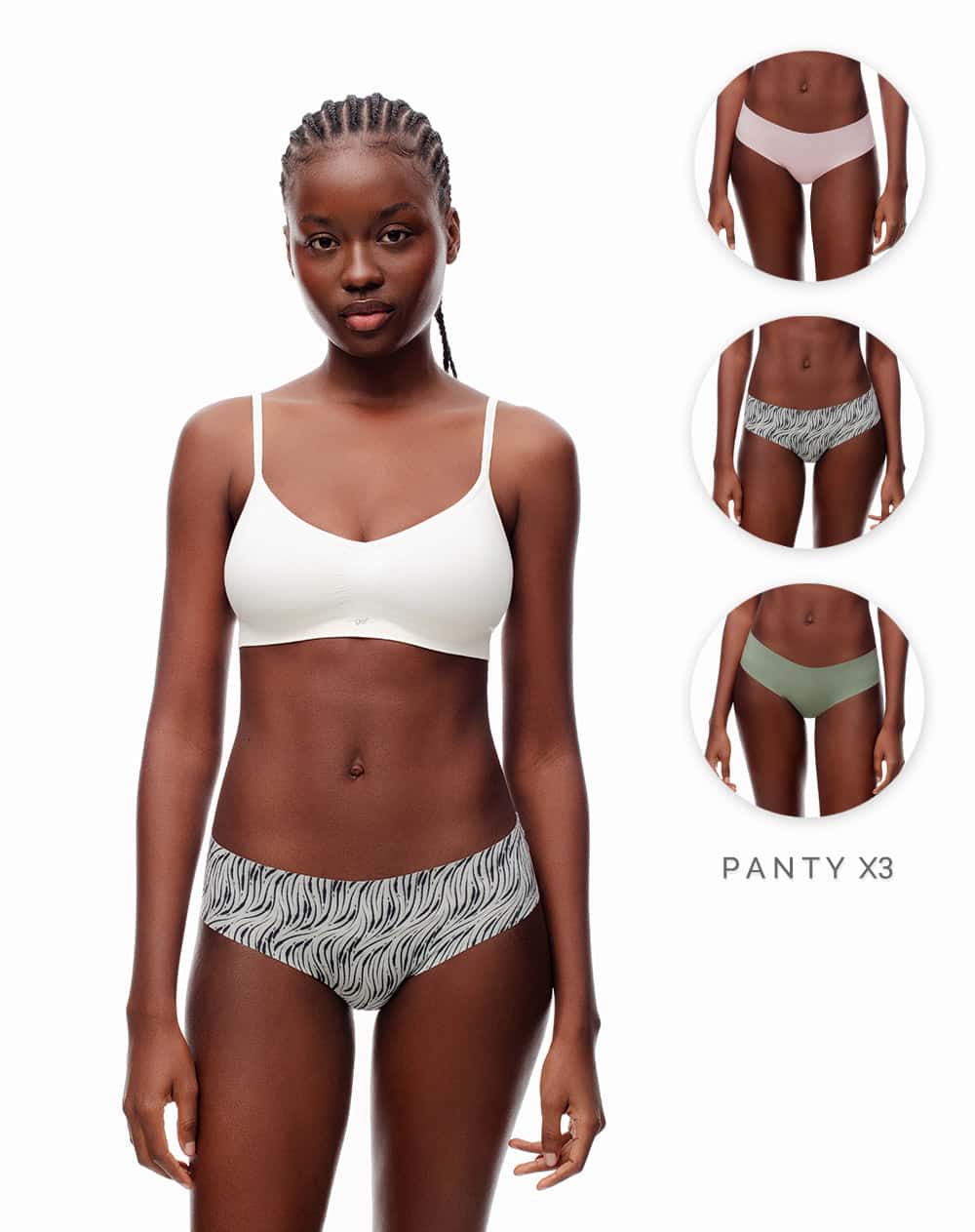 Panty cachetero seamless x3unds surtido mujer