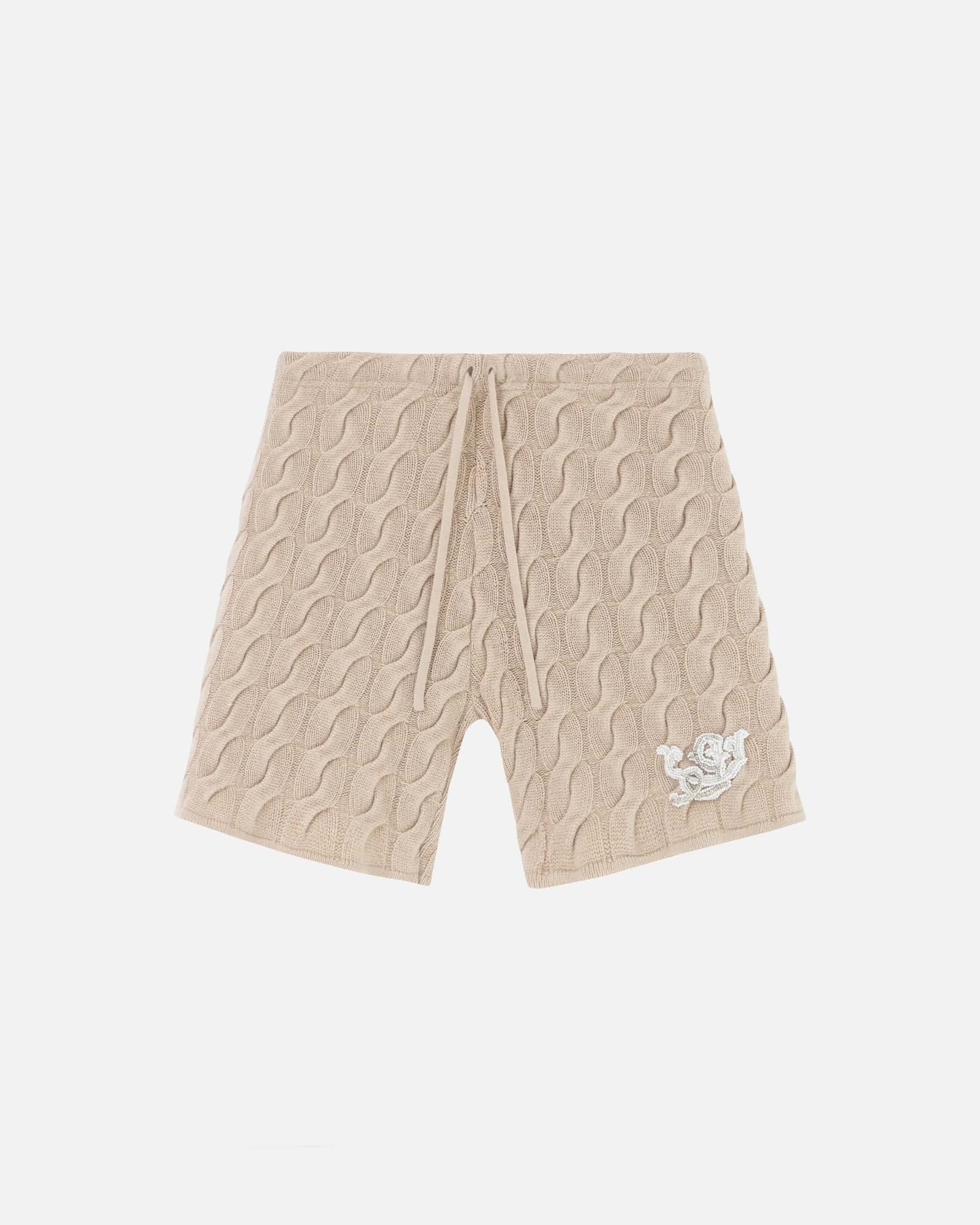The Path Monogram Cable Knit Short Cream