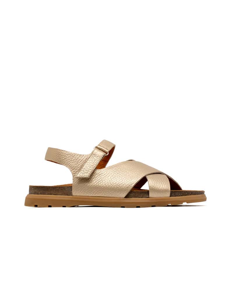 Sandalia plana deportiva en cuero  REF ZUR1749