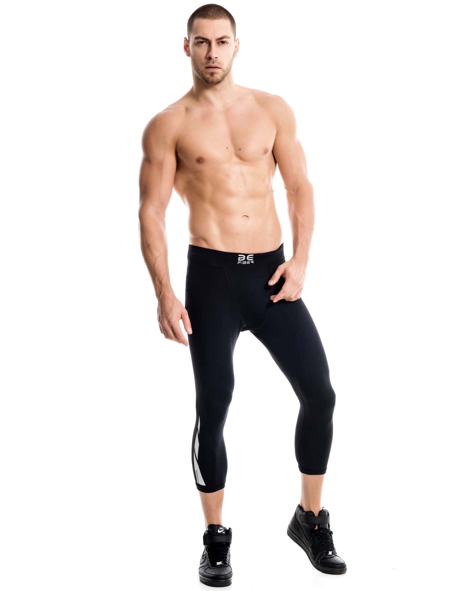 Leggings corto para hombre negro FIBER