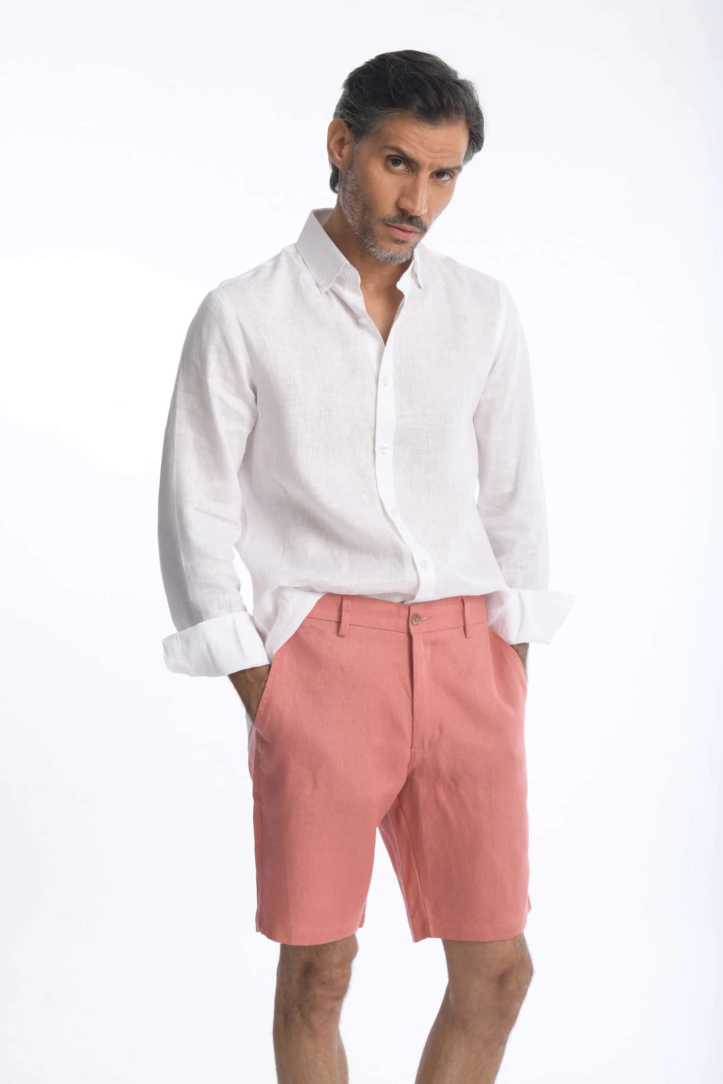 Bermuda Lino Palo de Rosa