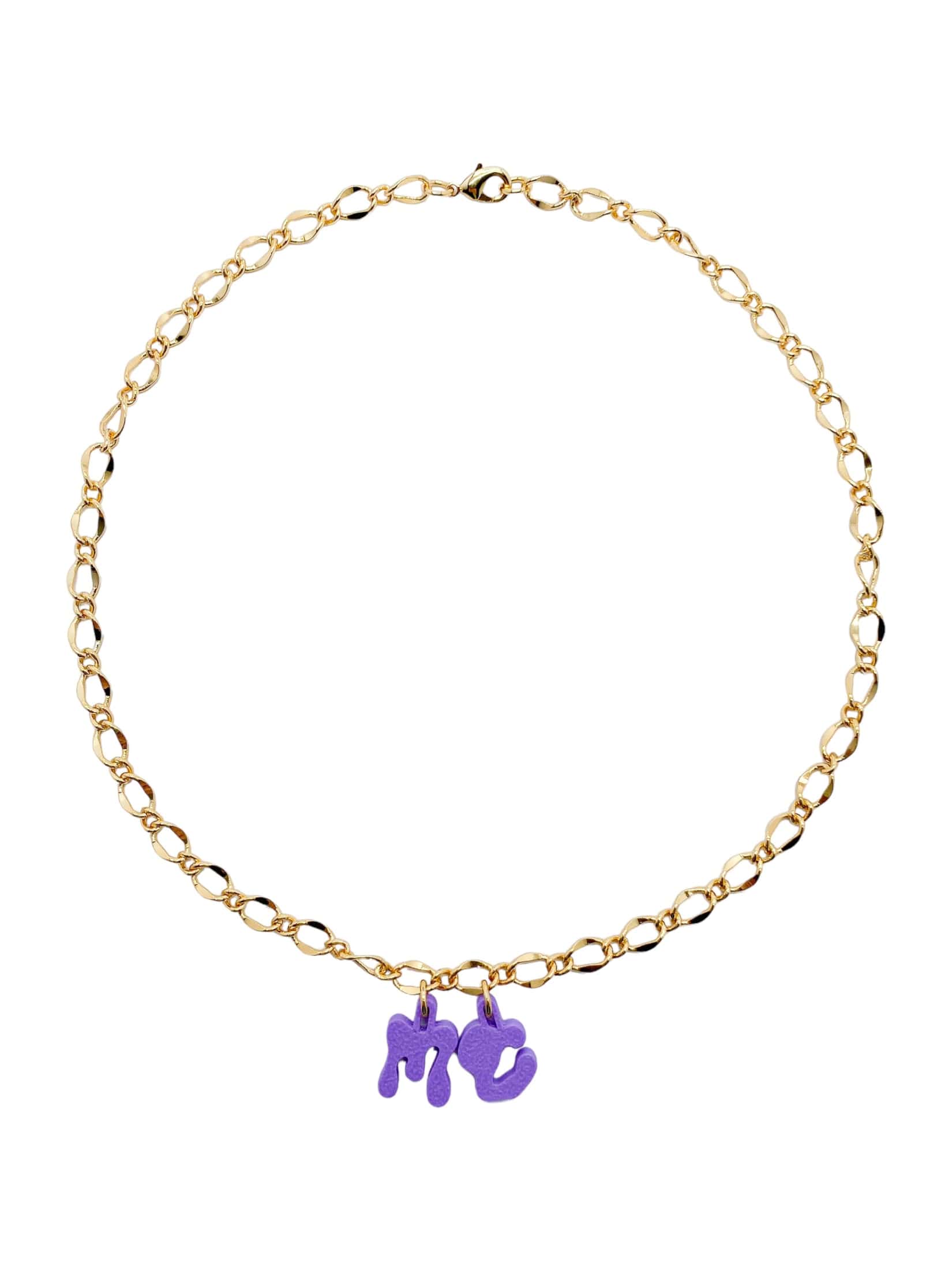 3D custom necklace 2 letters - miniatura 1
