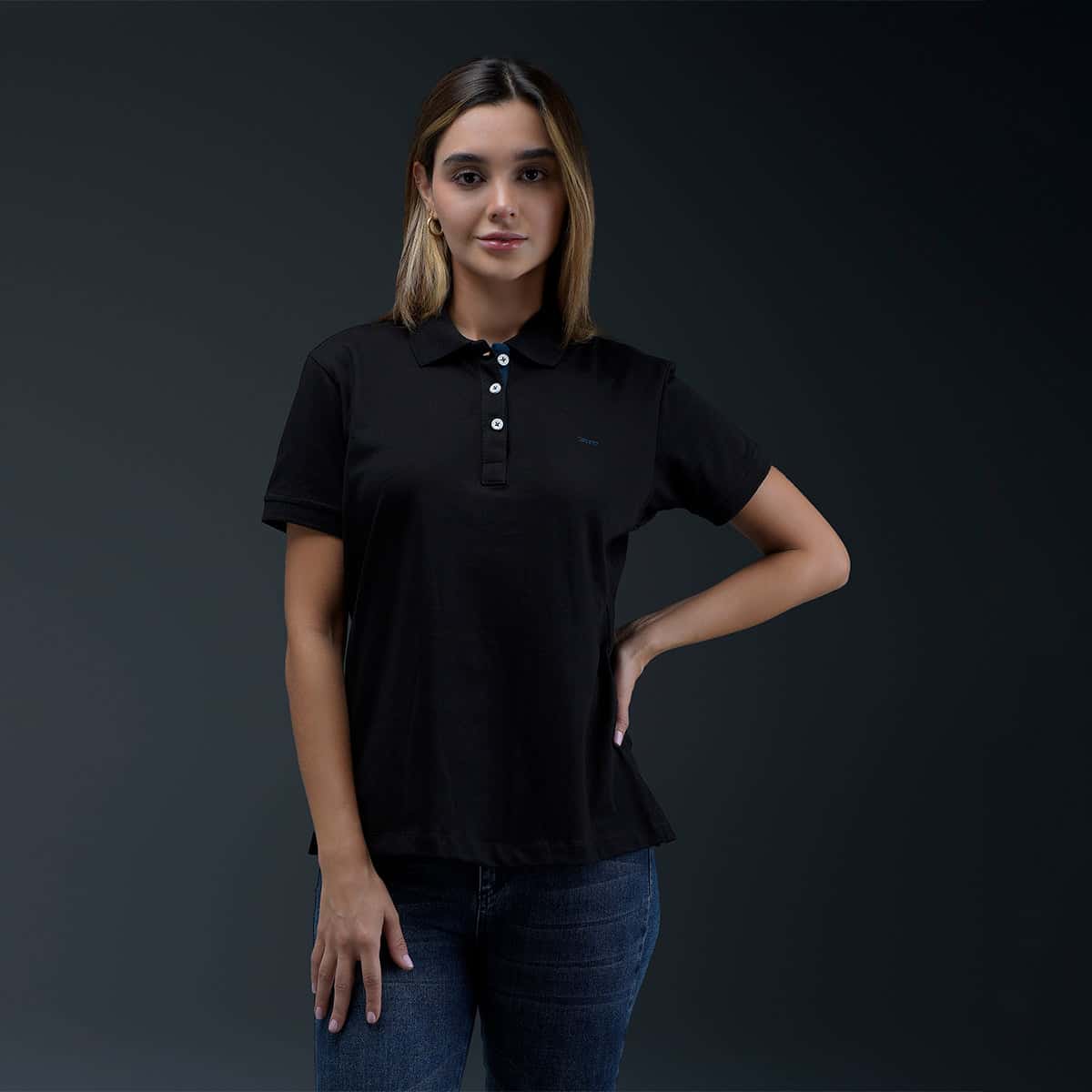 Polo Negro Mujer