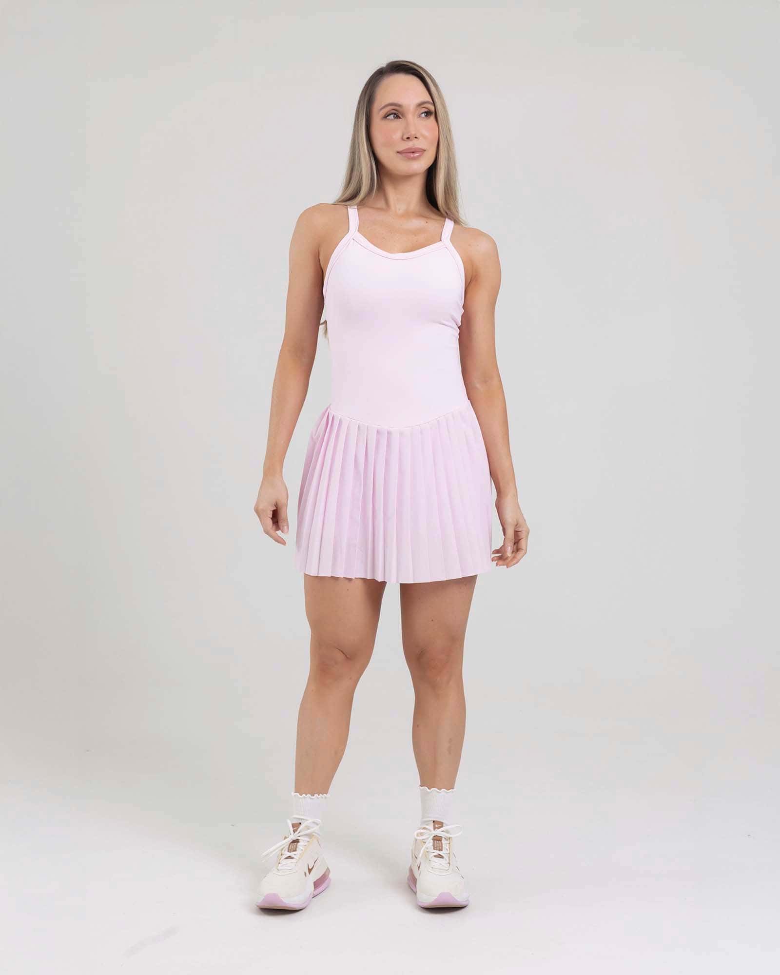 Enterizo falda court glow rosado tropi FIBER