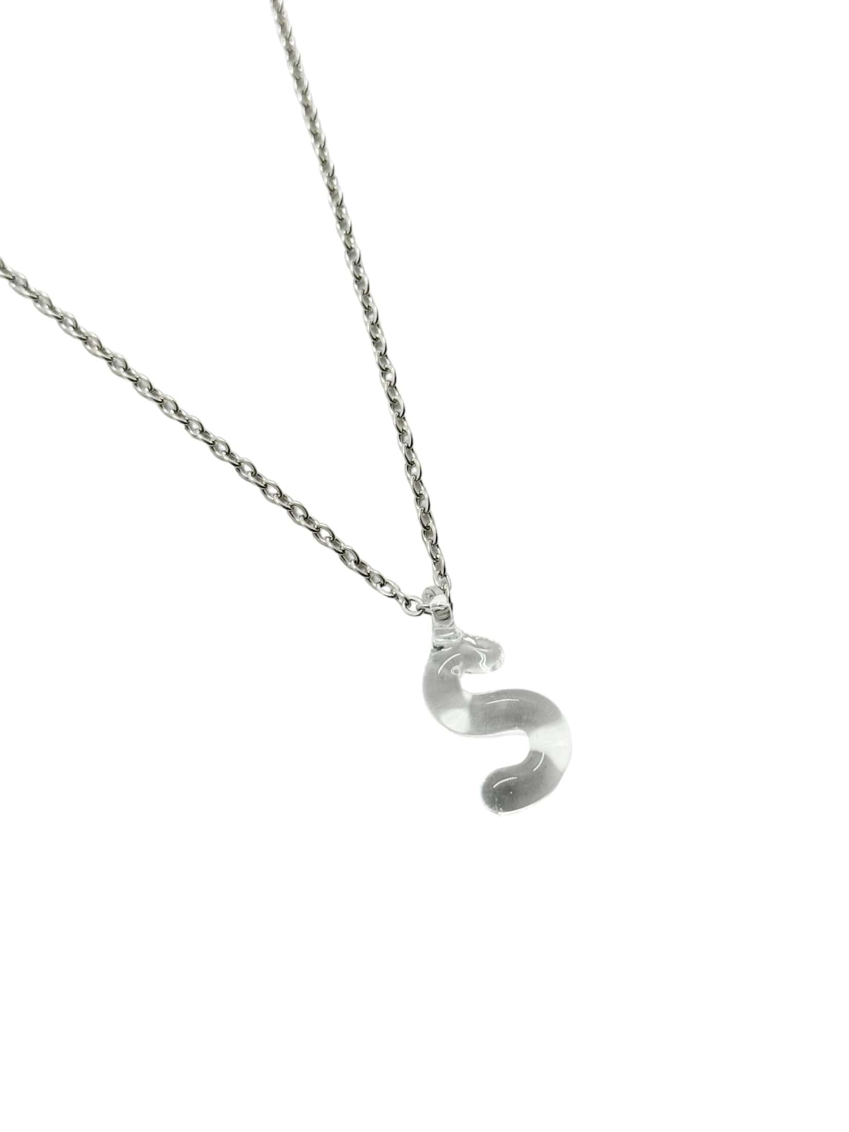 clear glass necklace 1 letter - miniatura 22
