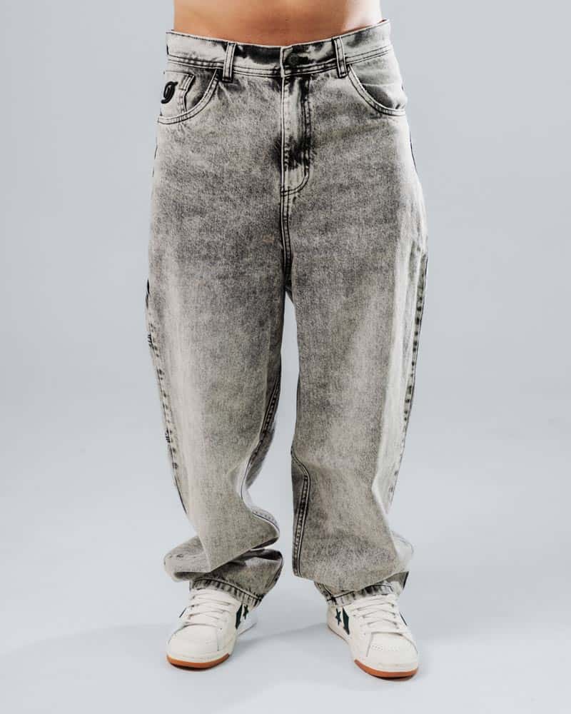 Jeans Baggy Básico Gris Lavado - miniatura 3