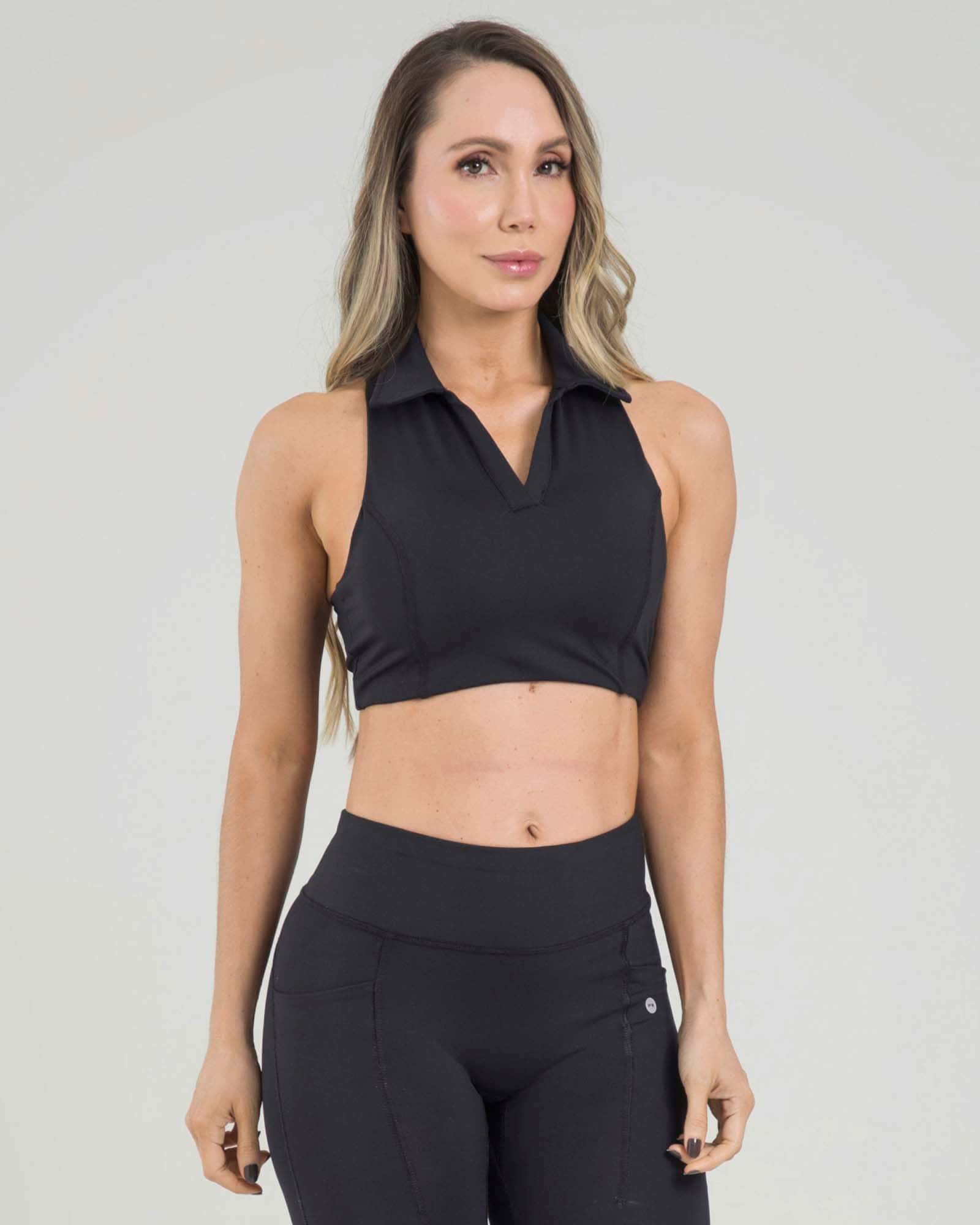 Top sisa core polo negro lumen FIBER