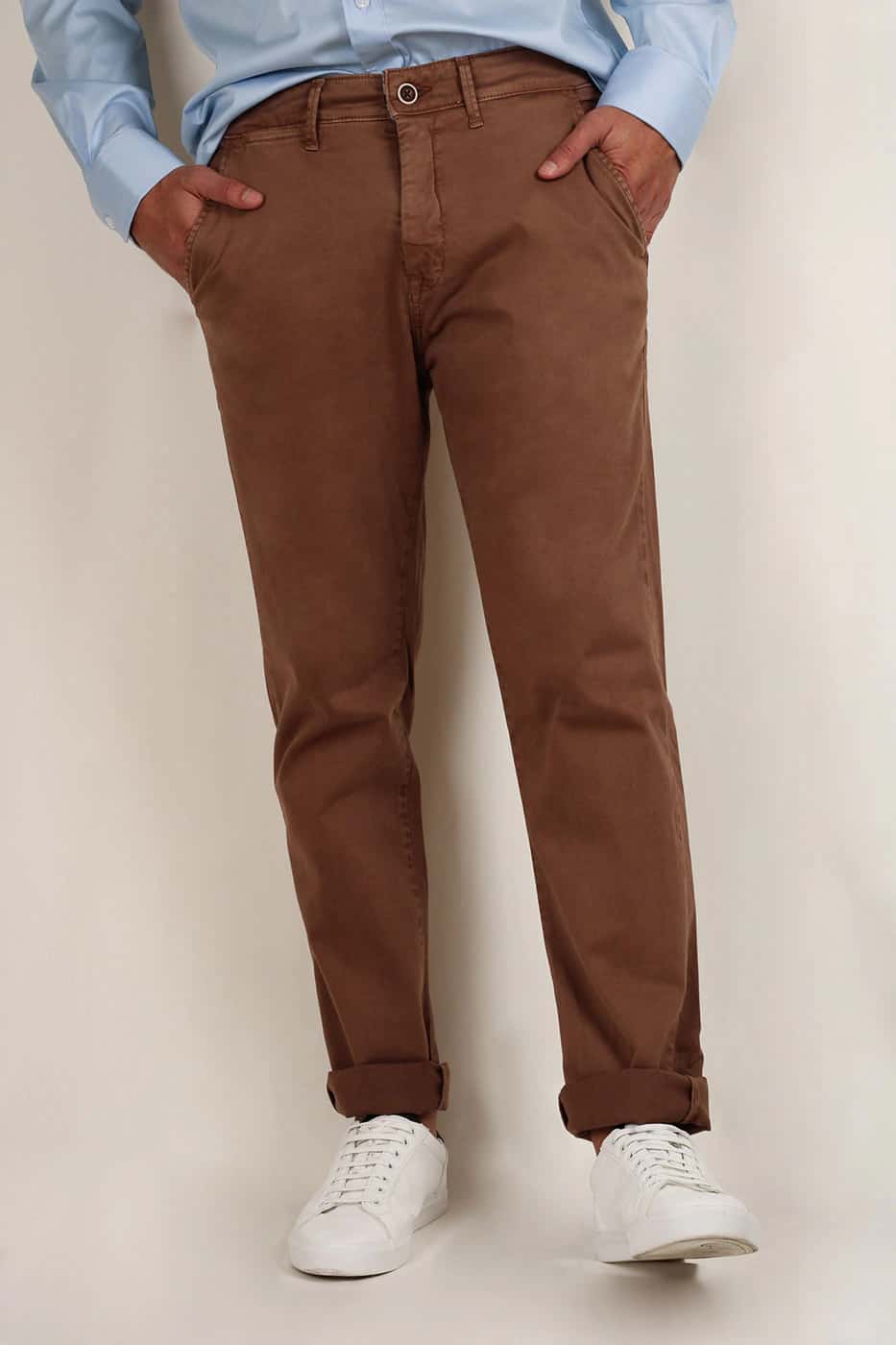 Pantalón Classic Fit Dril Cafe