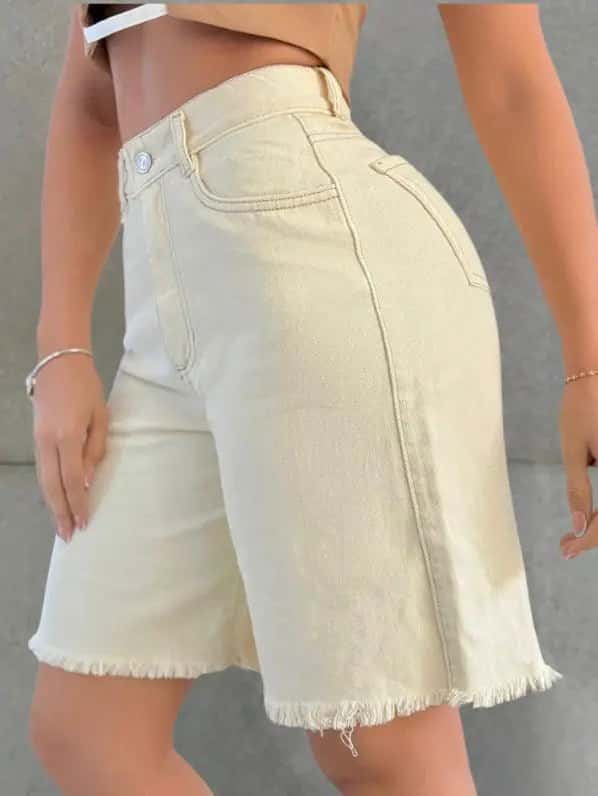 Bermuda jean Mae bien (vainilla) ￼