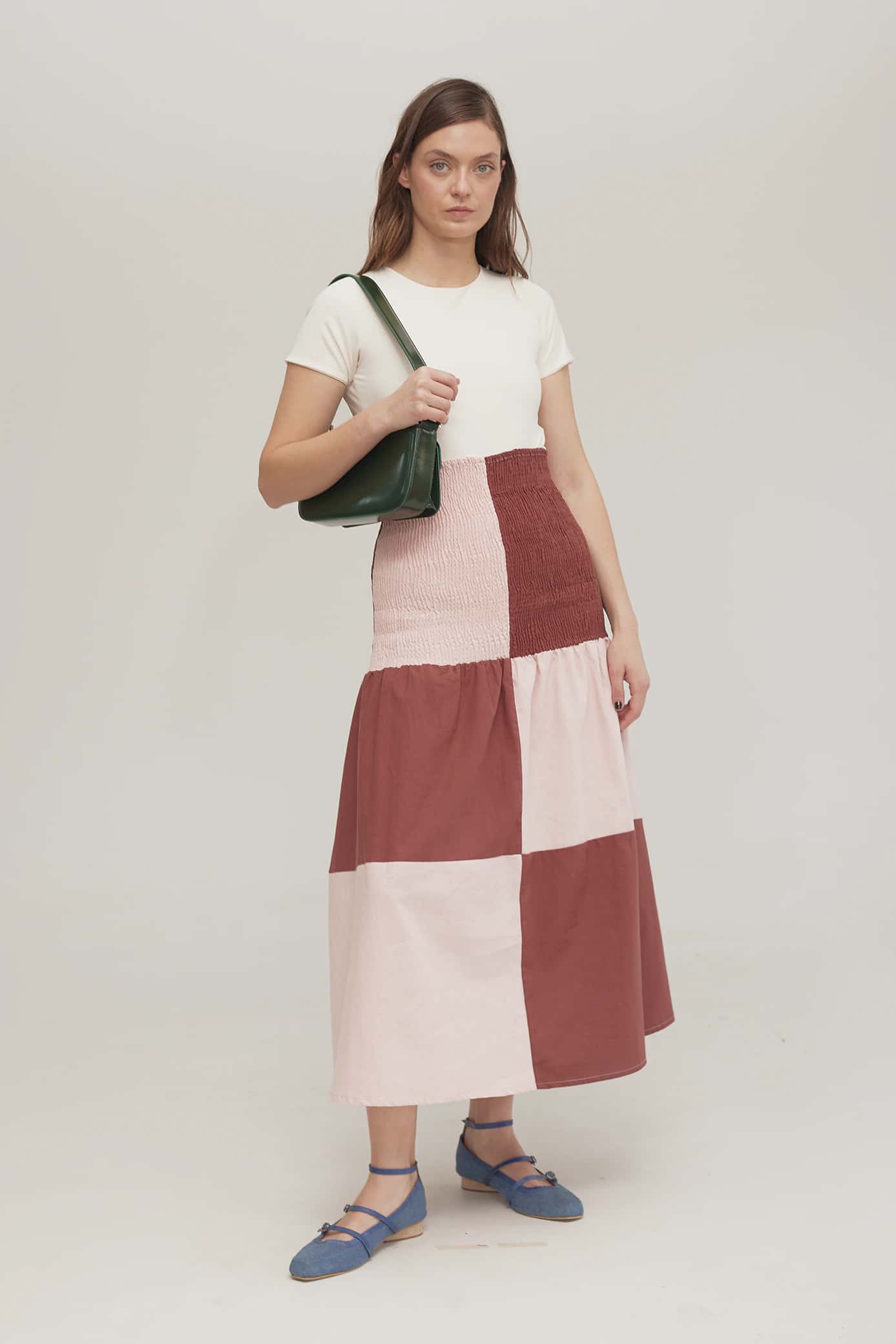 Falda Shirred Blush