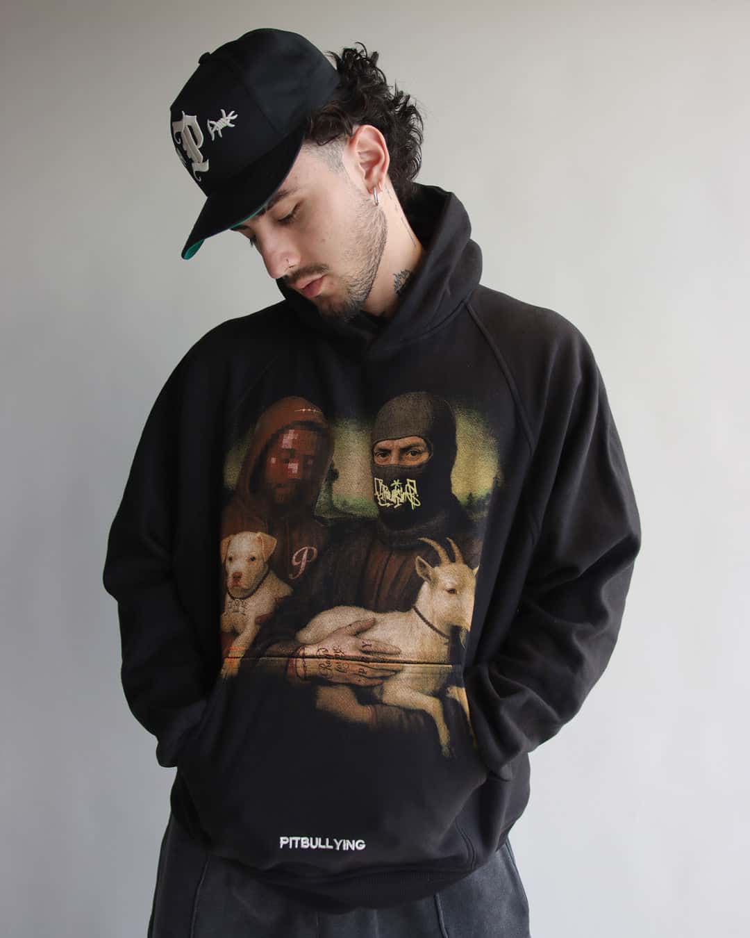 HOODIE OVERSIZE Goat Negro - miniatura 2